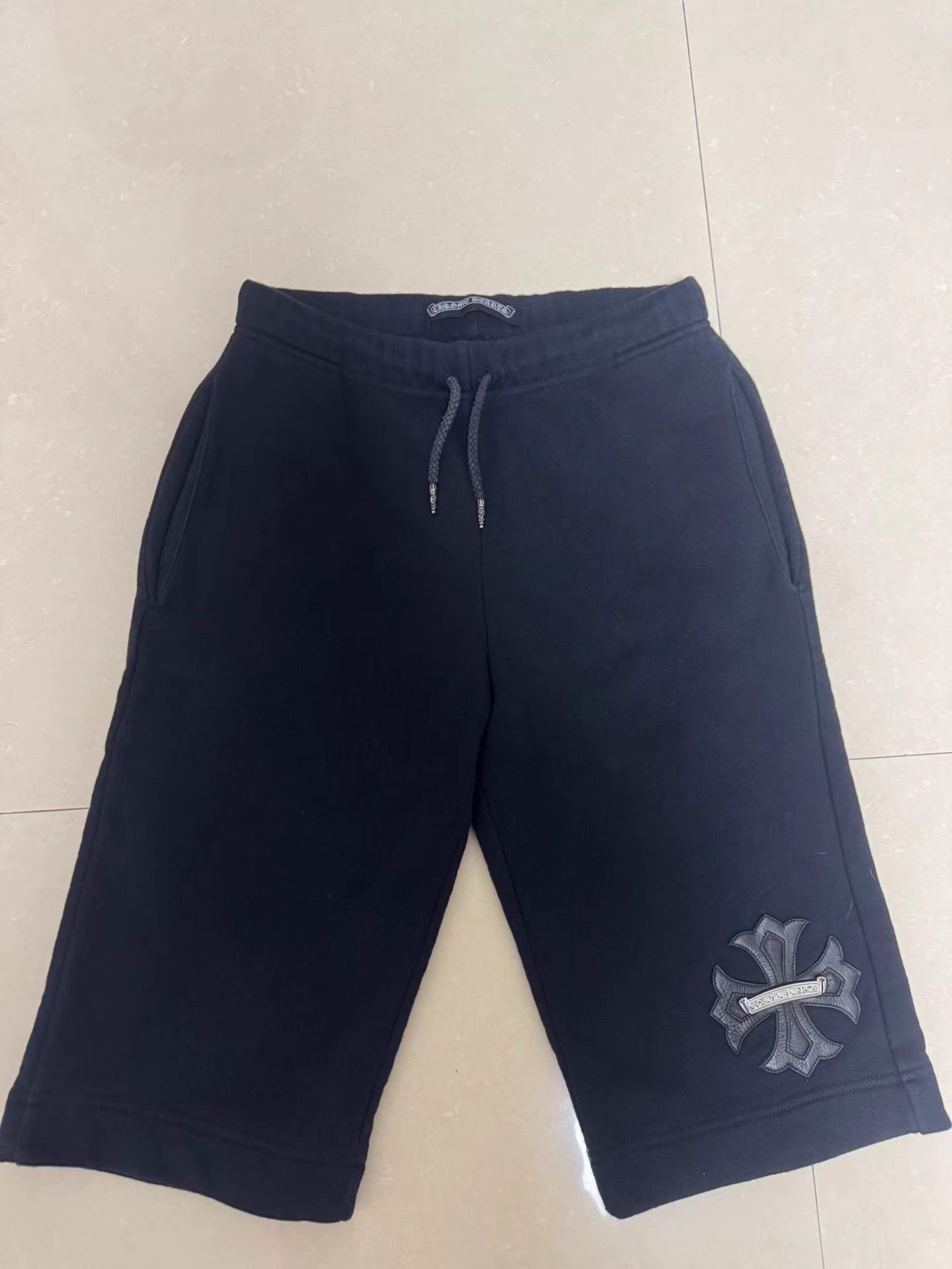 Chrome Hearts Chrome Hearts Black Cross Leather Patch Shorts K13 Size US 31 - 1 Thumbnail