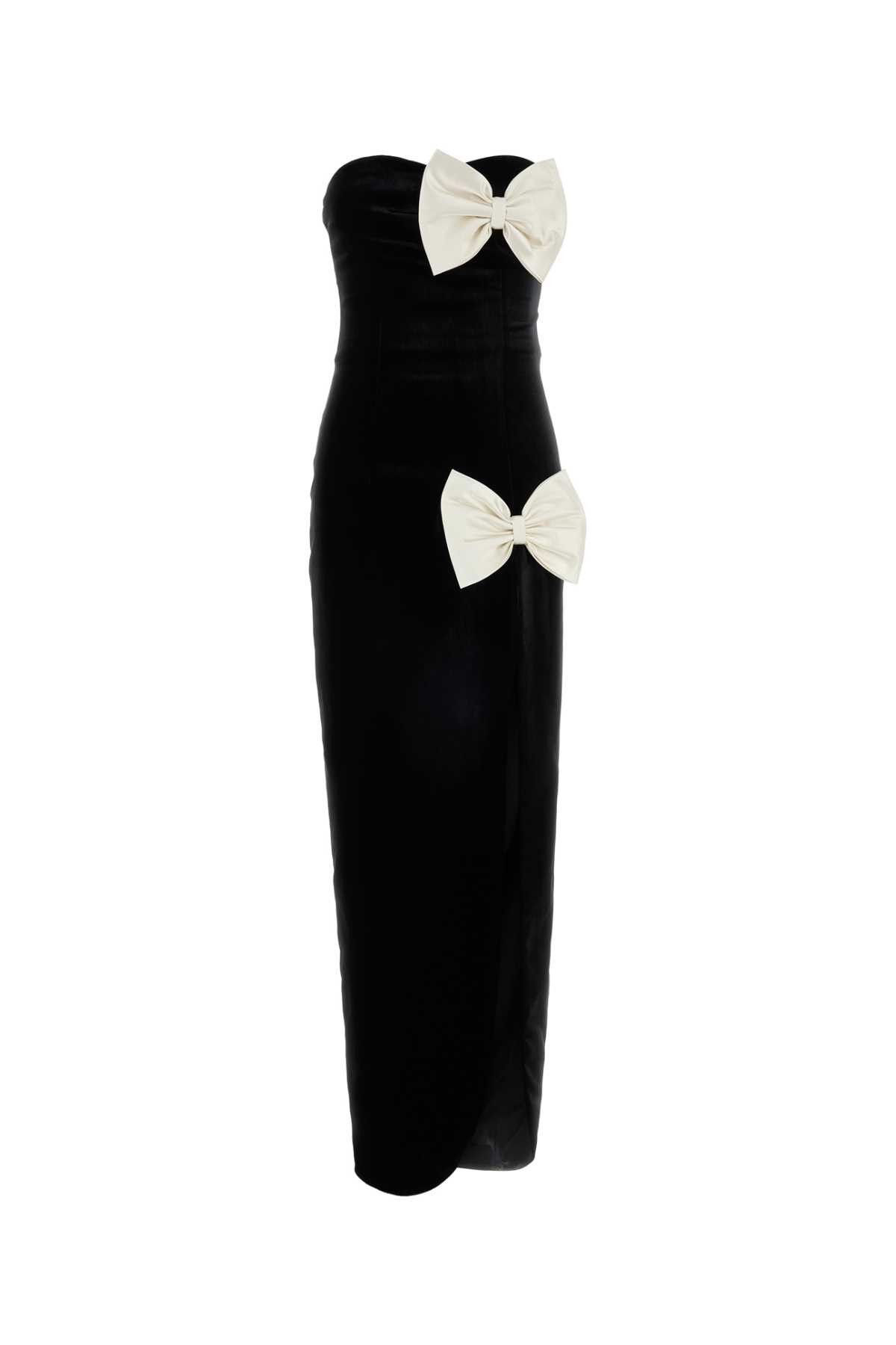 Alessandra Rich Black Stretch Velvet Dress Size S / US 4 / IT 40 - 1 Thumbnail