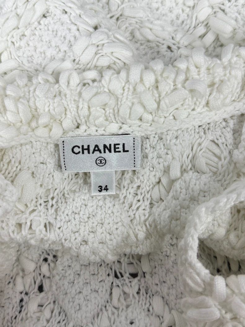 Chanel Chanel 25P white three-dimensional crochet knitted suspend Size XXS / US 00 / IT 34 - 4 Thumbnail