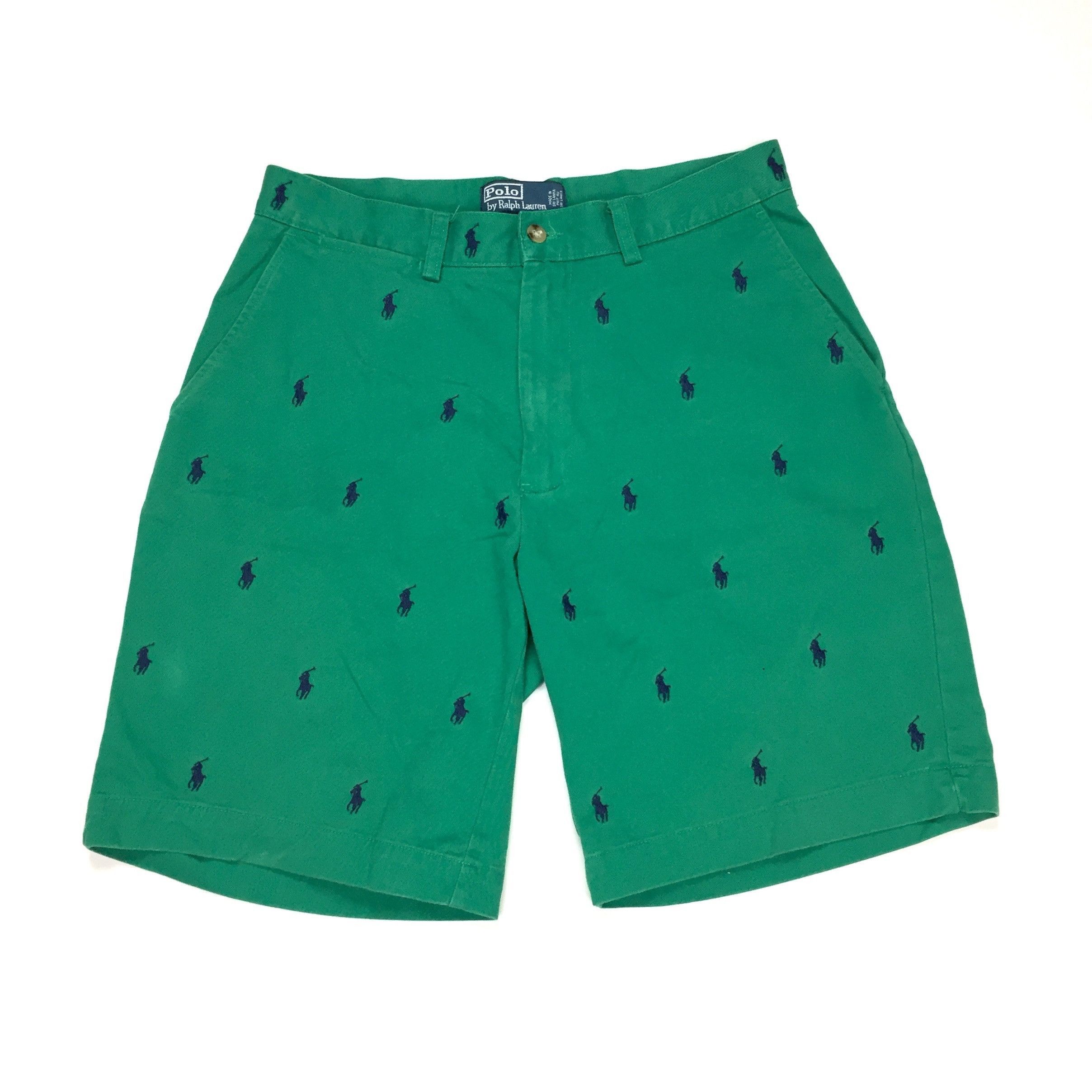 Polo Ralph Lauren Kelly Green Allover Pony Logo Shorts Size US 31 - 1 Preview