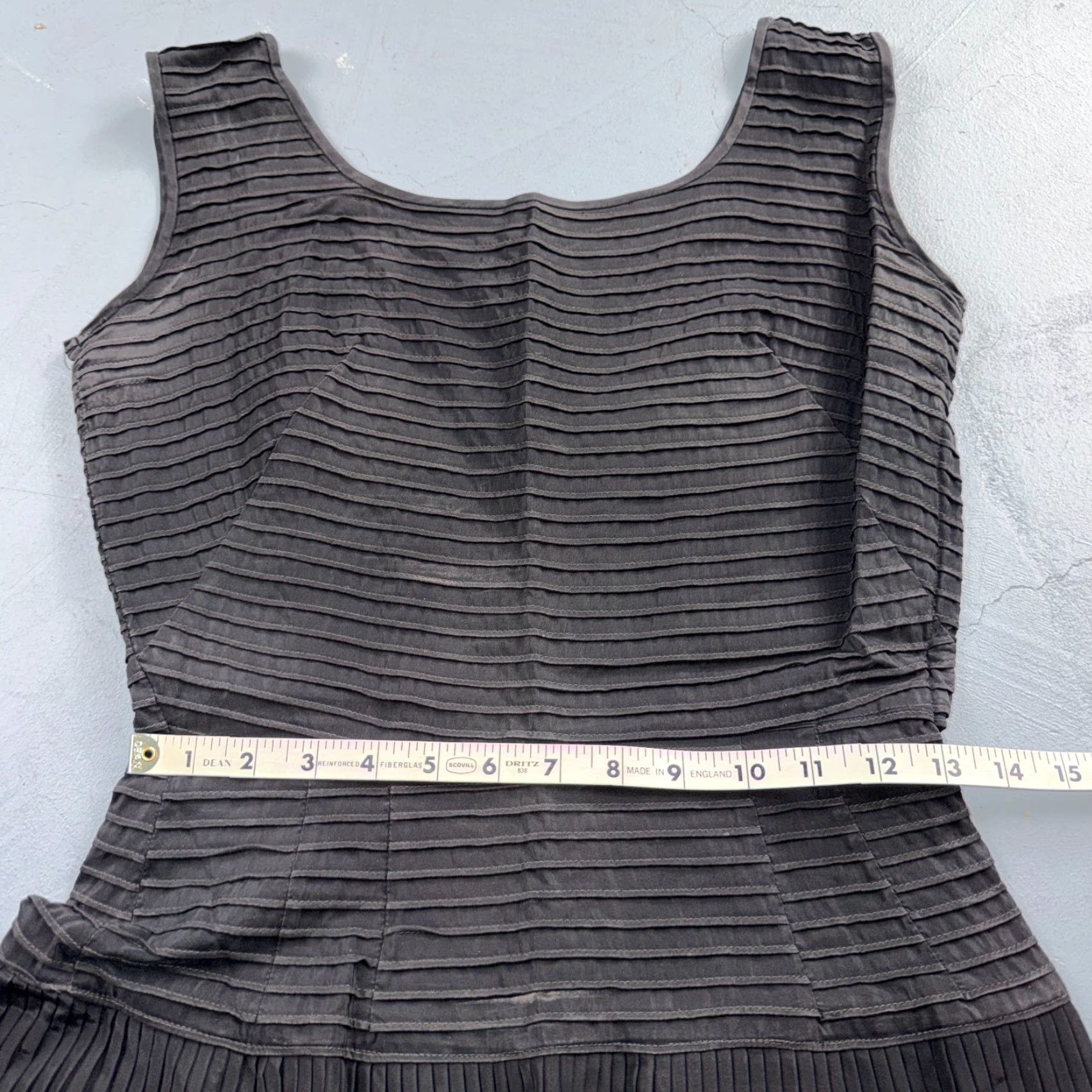 Vintage 1950s Koret of California Midi Dress Womens Rockabilly Black Flare Textured Size S / US 4 / IT 40 - 5 Thumbnail
