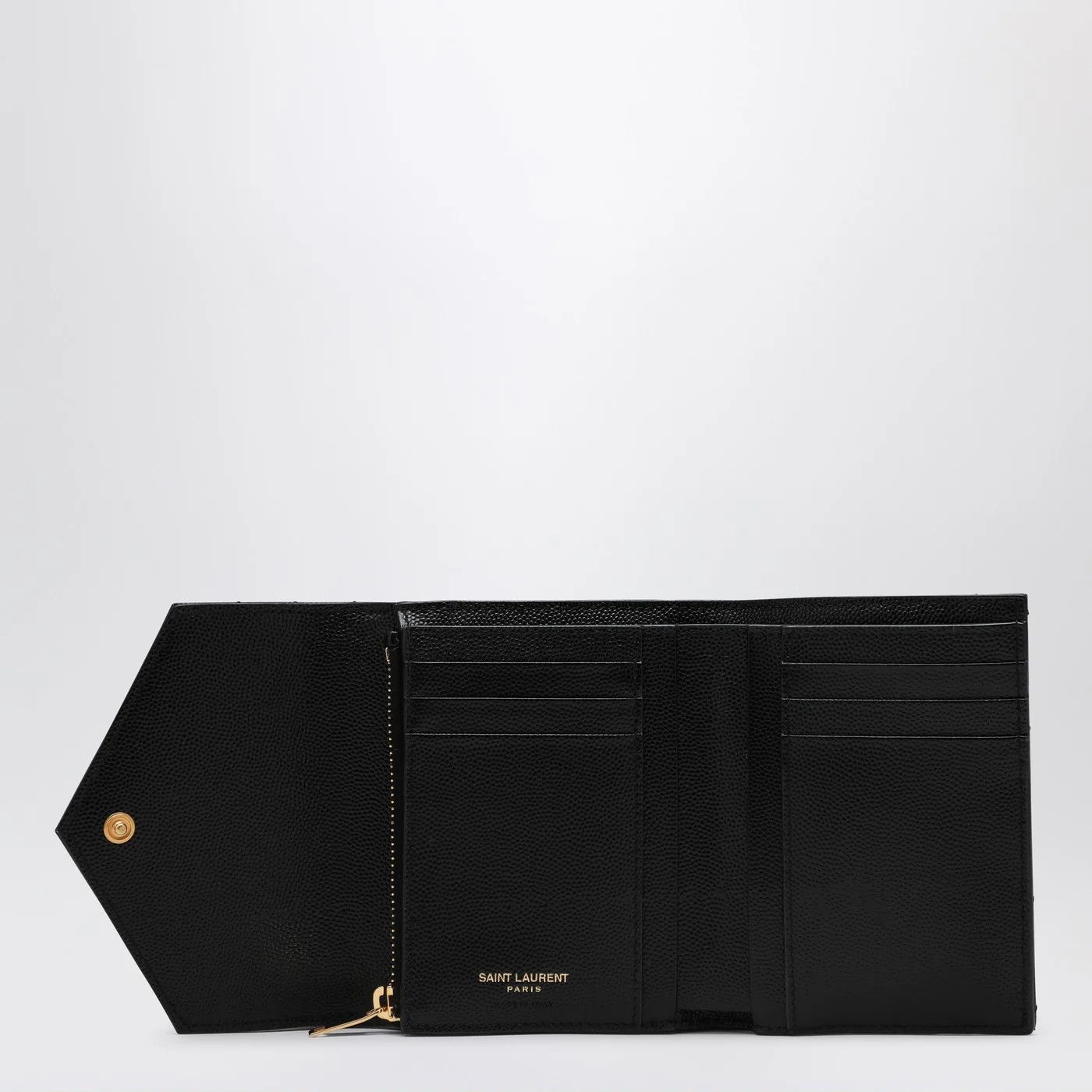 Saint Laurent Paris o1d2blof0526 Size: OS / Tri-fold Cassandre Wallet in Black Size ONE SIZE - 3 Thumbnail