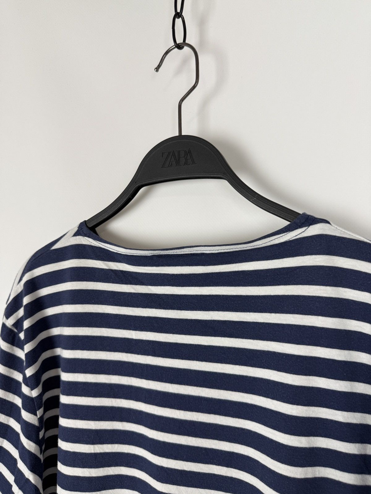 Saint James 1990’s Vintage Saint James White Navy Stripe Boxy Tee Size US M / EU 48-50 / 2 - 7 Thumbnail