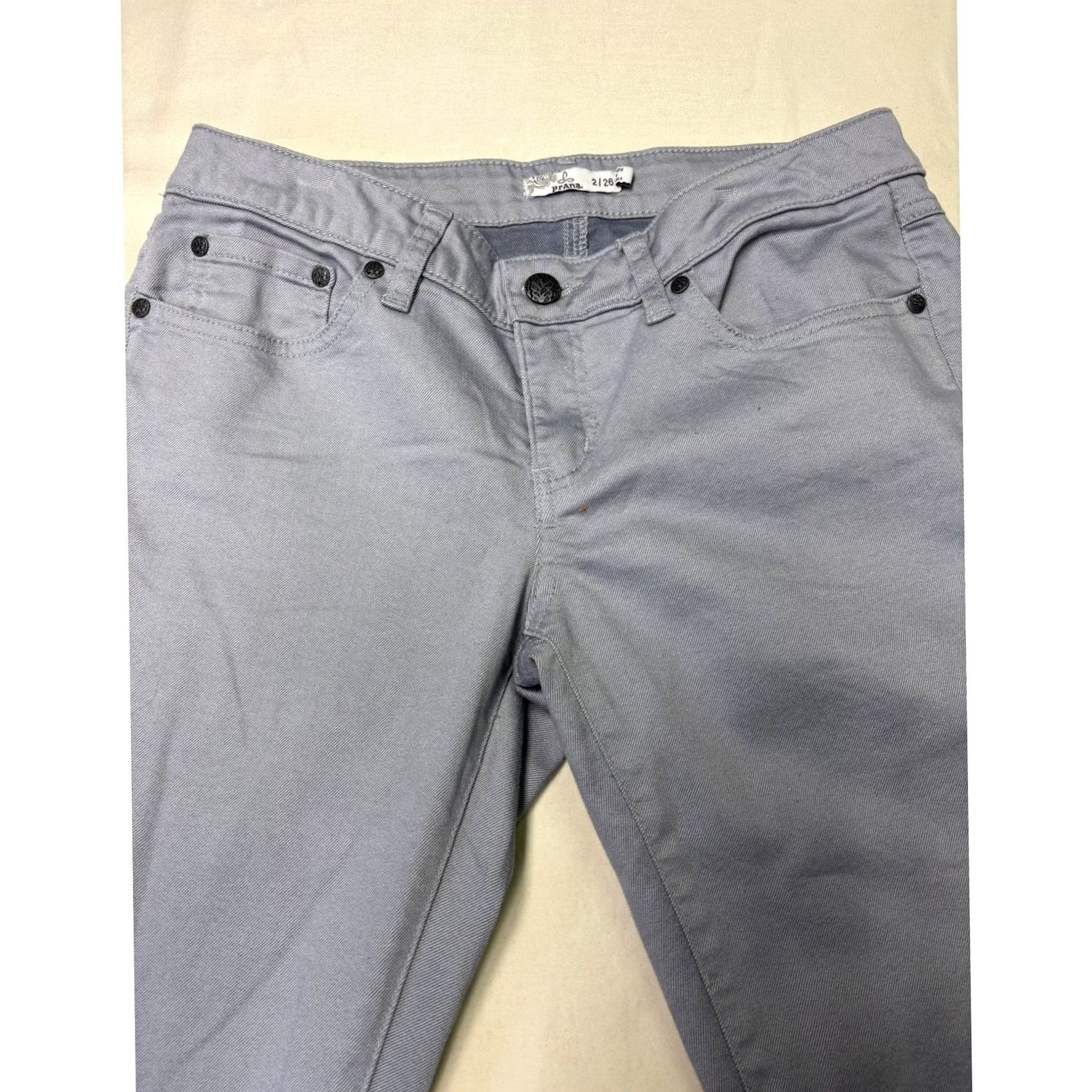 Prana Prana Womens Size 2 26 Gray Organic Cotton Blend Skinny Pants W30 L32 Size 26" / US 2 / IT 38 - 2 Thumbnail