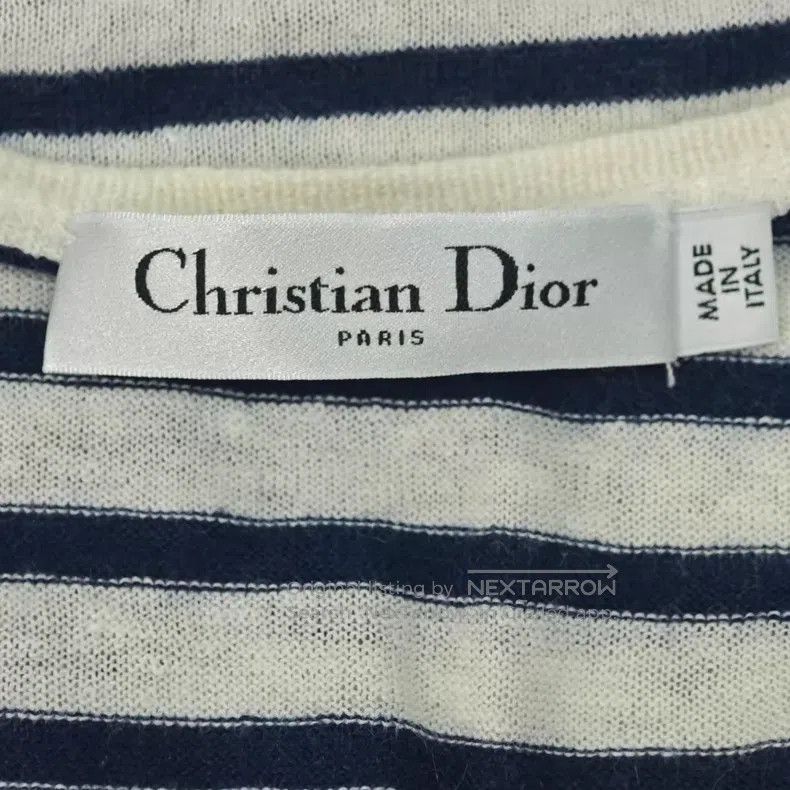 Dior Dior Dark blue and white striped plant pattern sweater Size XXS / US 00 / IT 34 - 5 Thumbnail