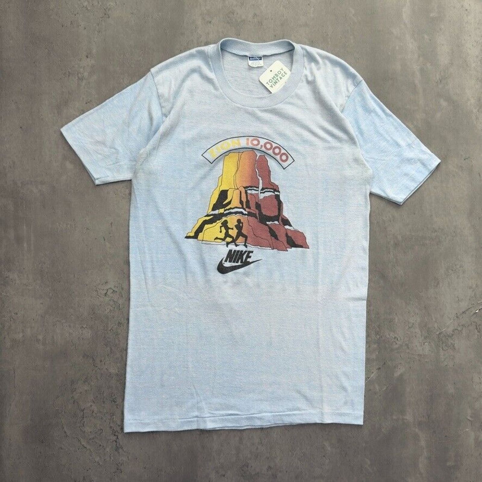 Nike × Vintage Vintage Single Stitch Nike Zion 10,000 Running T Shirt Size US S / EU 44-46 / 1 - 1 Thumbnail