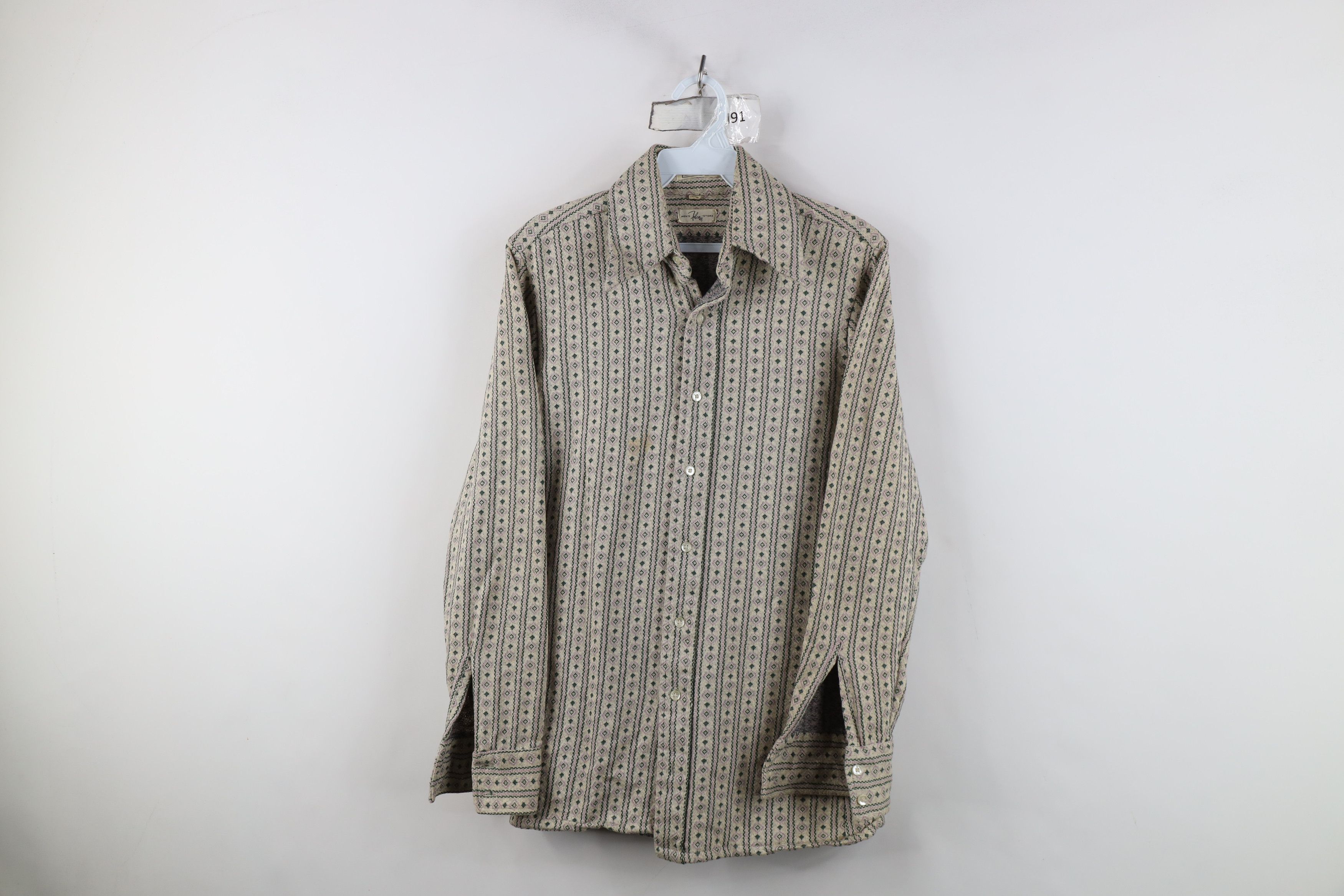 Vintage Vintage 60s 70s Streetwear Knit Collared Button Shirt Size US S / EU 44-46 / 1 - 1 Thumbnail