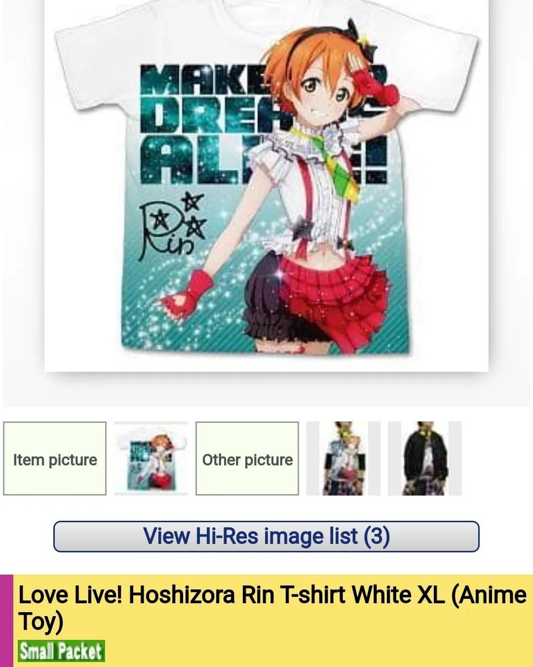 Anime × Japanese Brand Love Live! Hoshizora Rin Half AOP Anime Idol Tees Cospa Size US M / EU 48-50 / 2 - 5 Thumbnail
