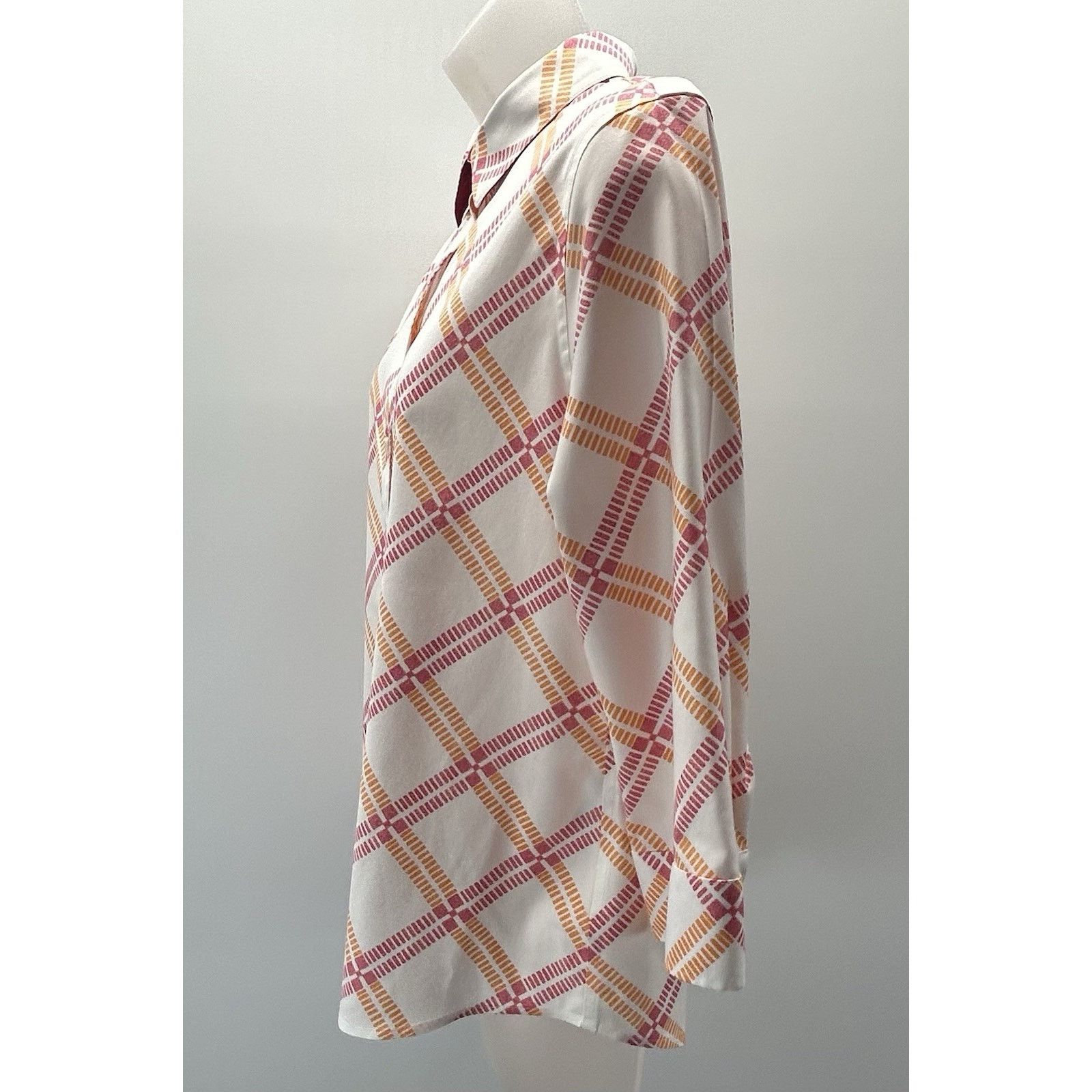 Chicos Chico's Summer White Blouse Pink Orange Sz00 US 0/2 Size XS / US 0-2 / IT 36-38 - 5 Thumbnail