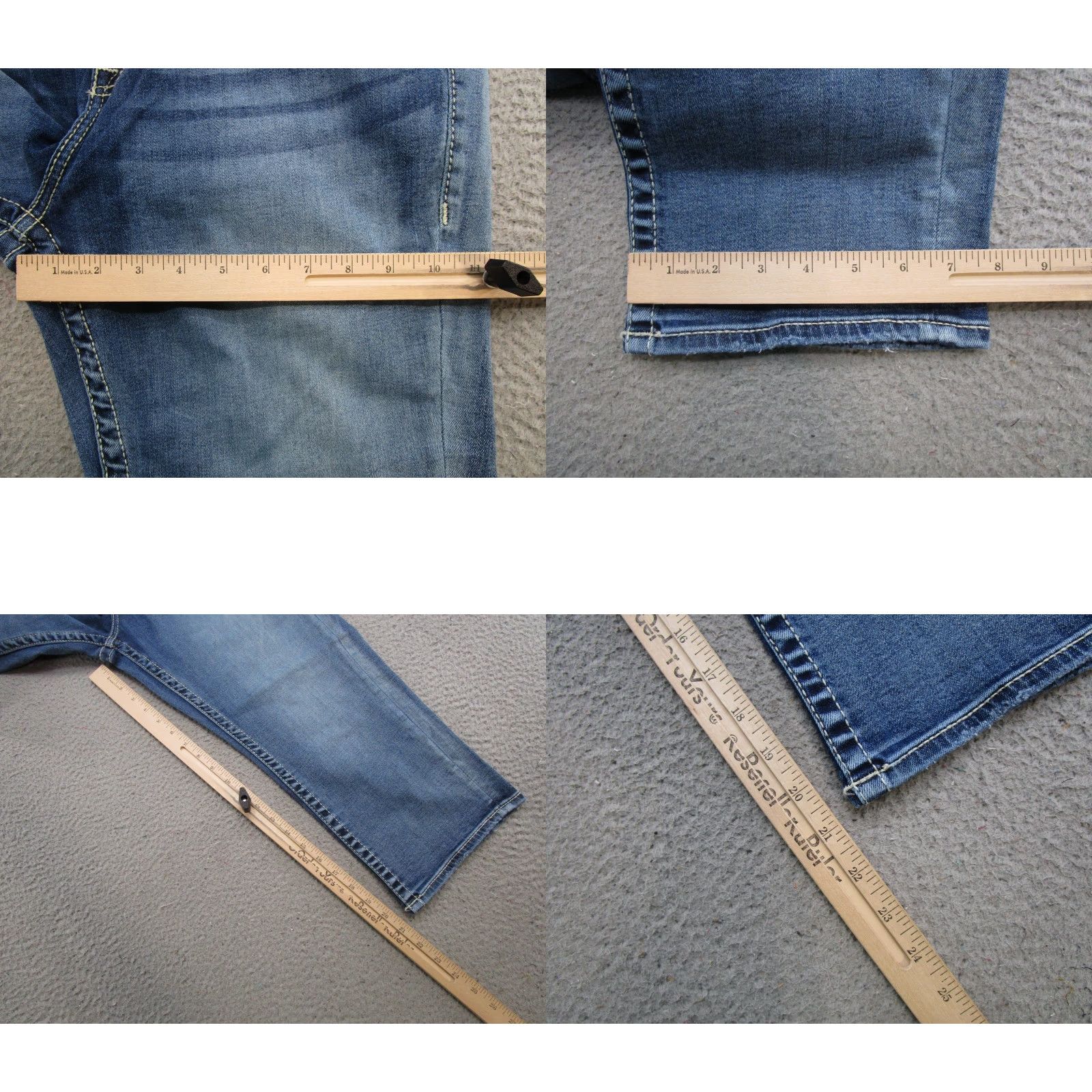 Vintage VTG Y2K VIGOSS Capri Blue Denim Stretch Jeans Women's Size 14 Embroidered Size 36" / US 14 / IT 50 - 8 Thumbnail