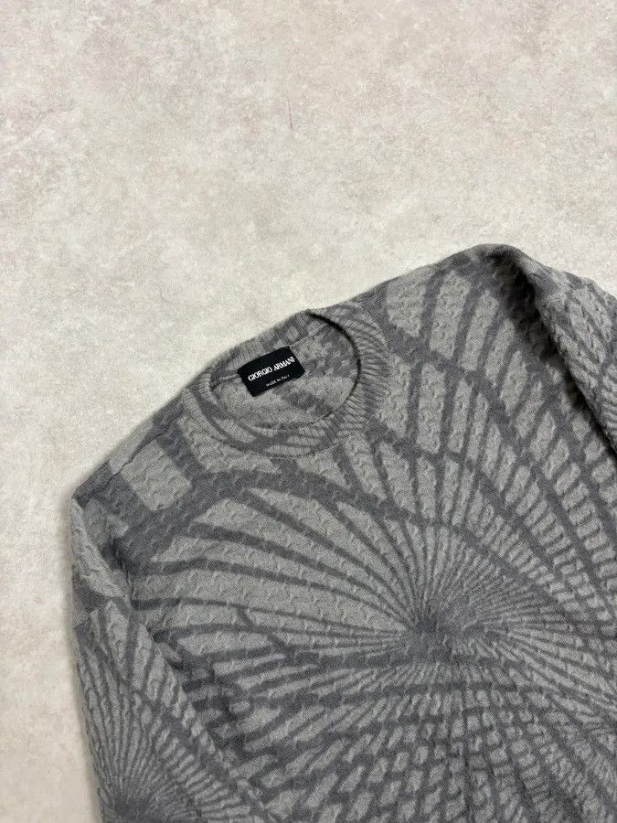 Giorgio Armani AW2013 Giorgio Armani Spiral Grey Wool Sweater Size XS / US 0-2 / IT 36-38 - 6 Thumbnail