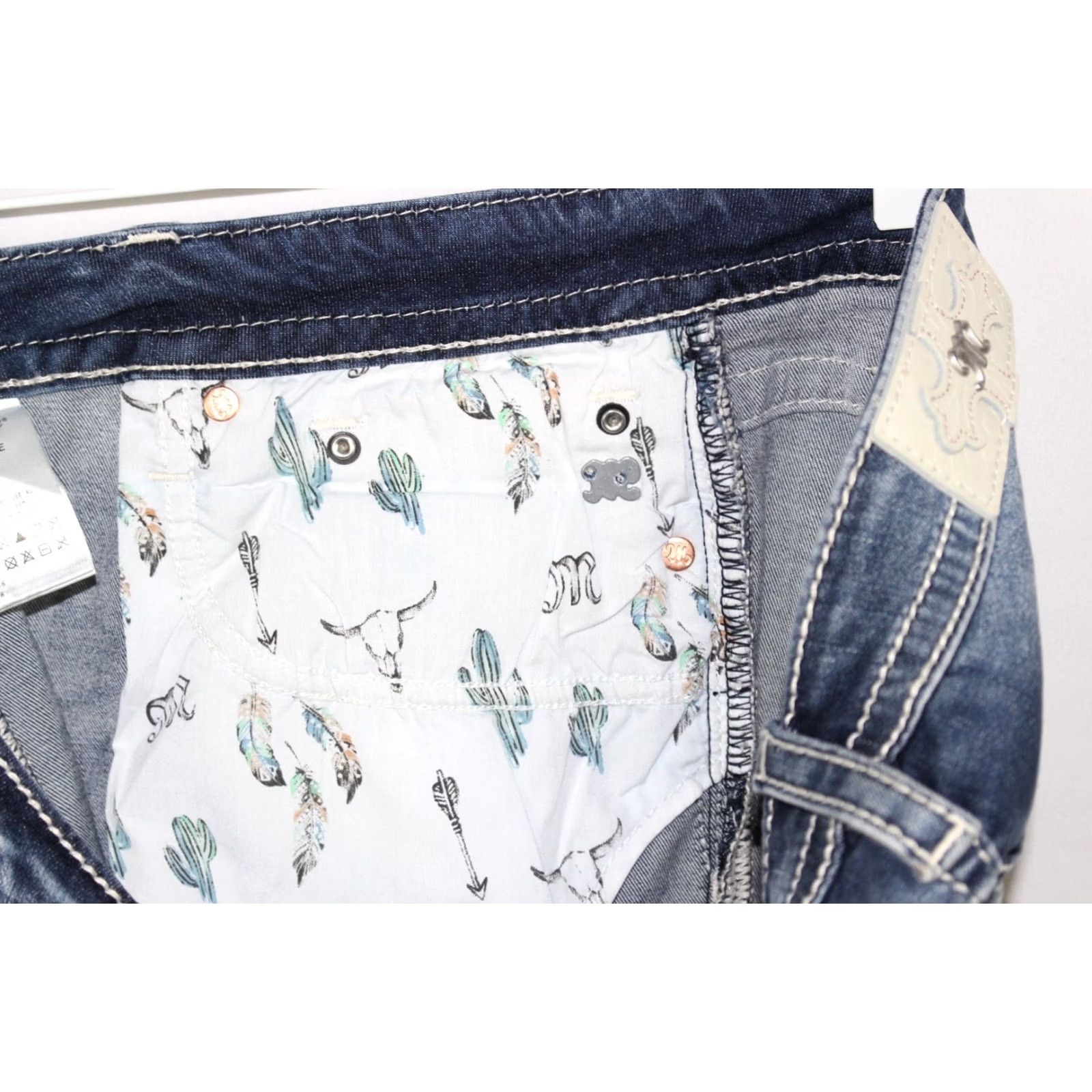 Miss Me Miss Me Jeans Erica Wing Bootcut Jeans Paisley Longhorn 33 x 32 Stretch M9437BV Blue Jeans Womens Bootscut 90s 00s Mens Womens Size 24" / US 00 / IT 34 - 5 Thumbnail