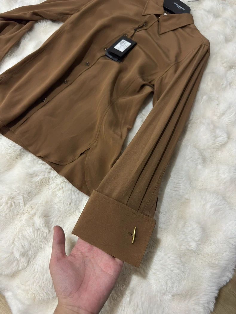 Saint Laurent Paris Saint Laurent Paris size 38 Caramel Shirt Size US M / EU 48-50 / 2 - 6 Thumbnail
