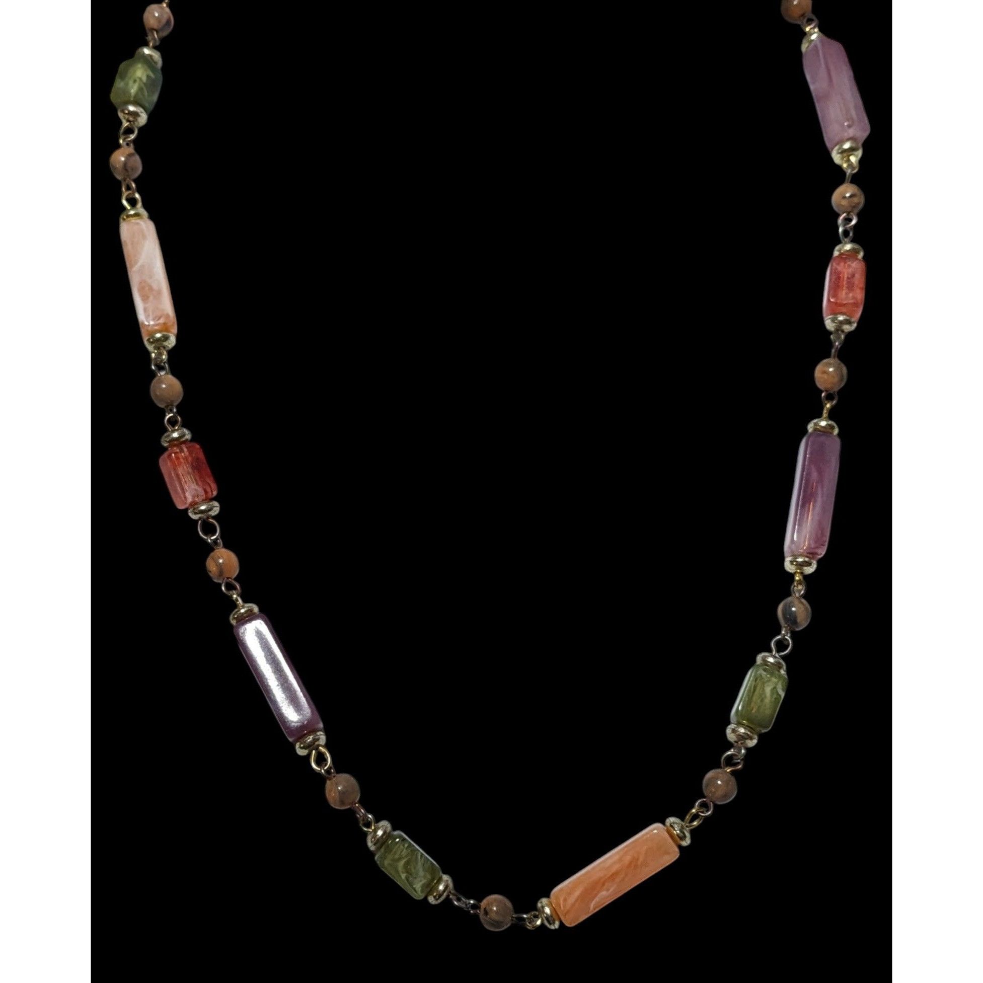 Other Vintage Rainbow Faux Agate Beaded Necklace Size ONE SIZE - 2 Thumbnail