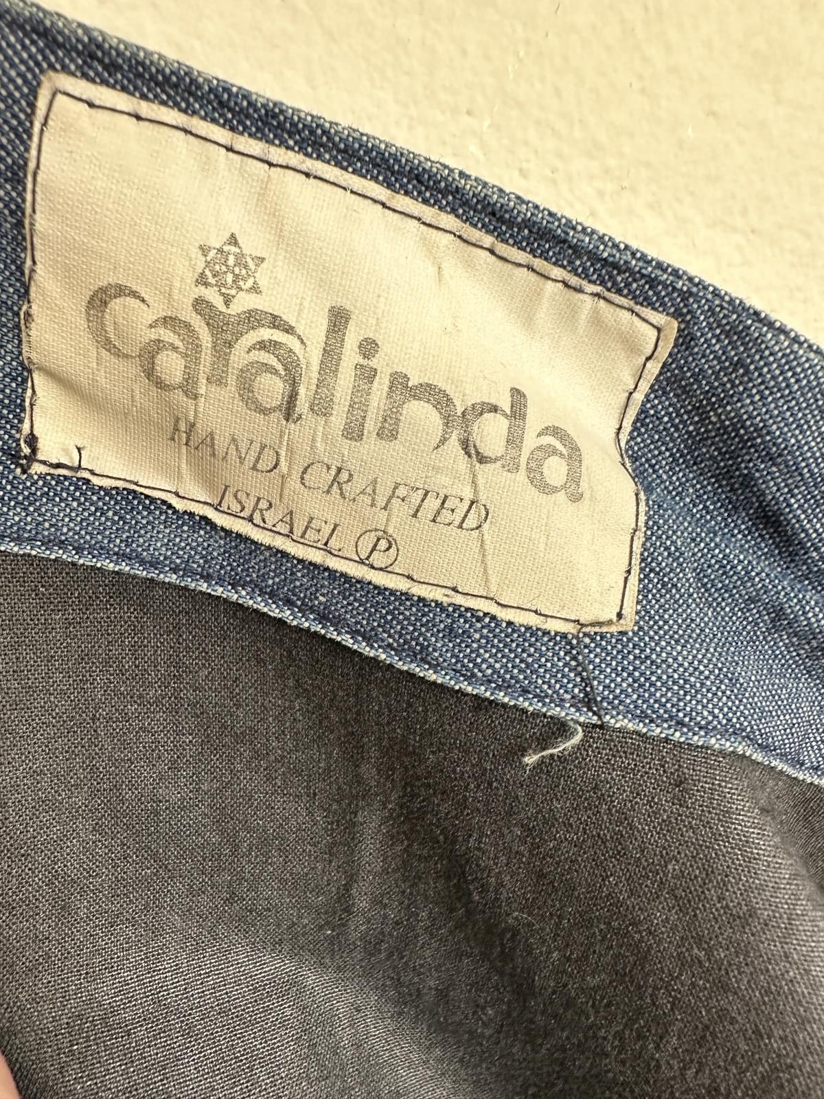 Designer Caralinda Handmade Oversized Needlepoint Denim Jacket SIZE L Size L / US 10 / IT 46 - 2 Thumbnail