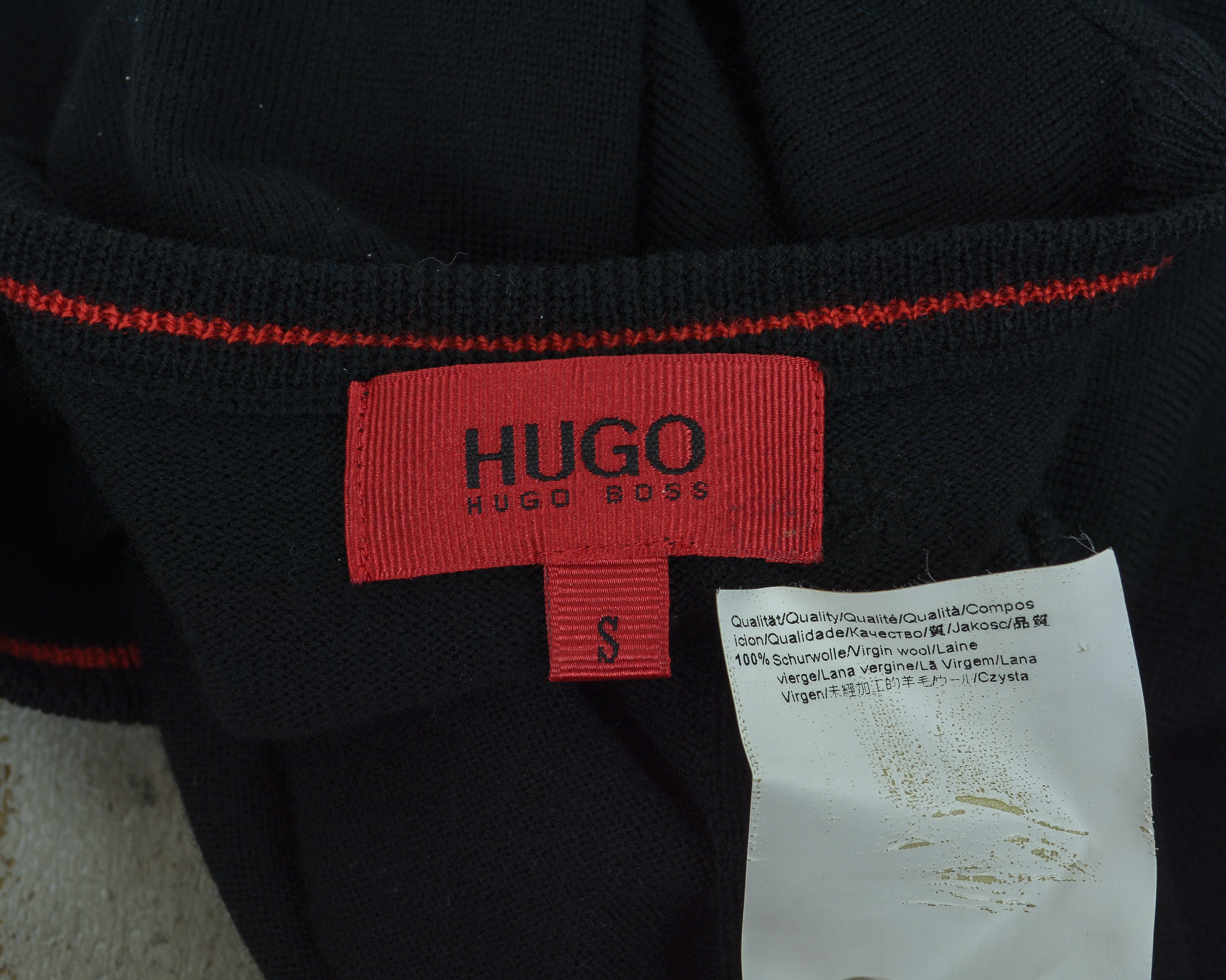 Hugo Boss Mens S Jumper Sweater Red Label Virgin Wool Pullover Black Size US S / EU 44-46 / 1 - 4 Thumbnail