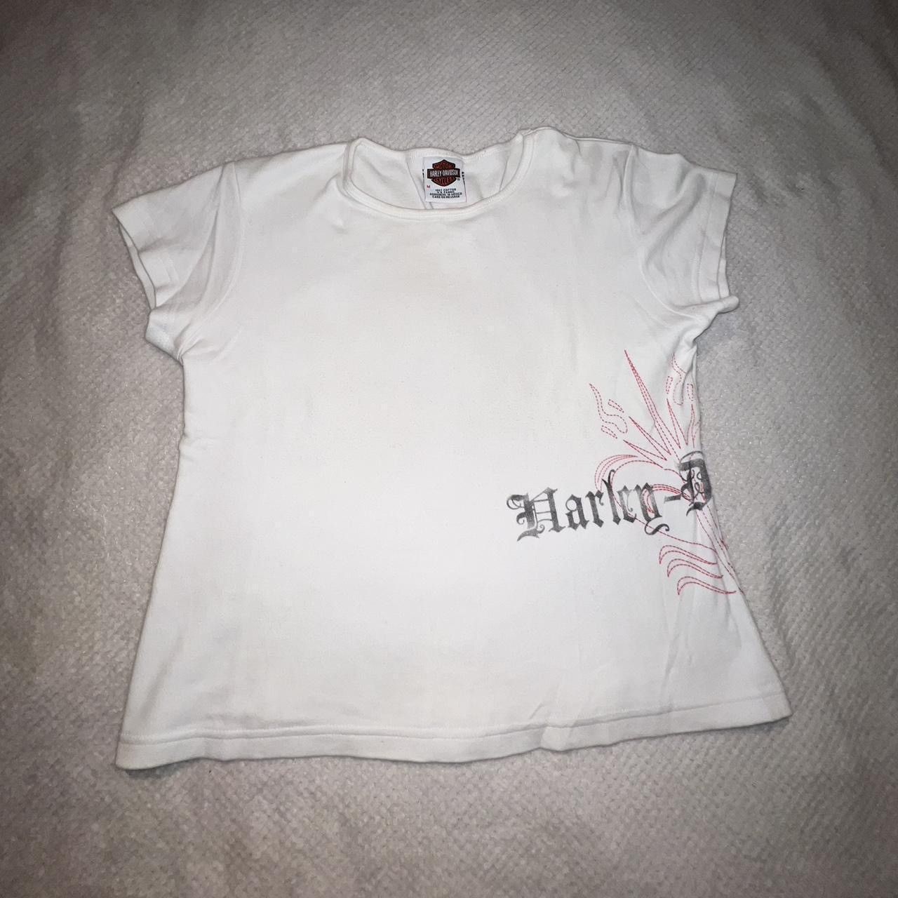 Harley Davidson HARLEY-DAVIDSON White Tee Gothic Logo & Back Print Size S / US 4 / IT 40 - 5 Thumbnail