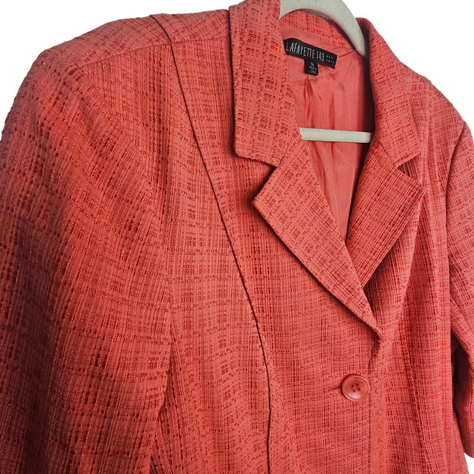 Lafayette 148 Lafayette 148 Textured Coral Blazer 16 Designer Career Corp Size XXL / US 16-18 / IT 52-54 - 5 Thumbnail