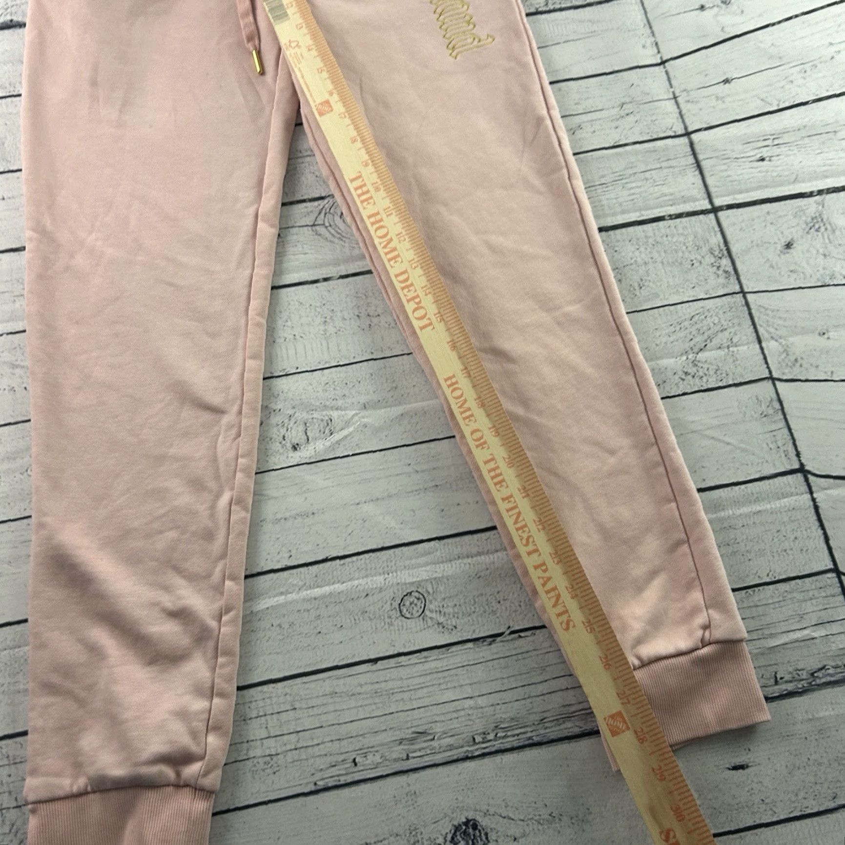 Disney VINTAGE Disneyland Gold Embroidered Jogger Sweatpants Women's XS Pink Size 26" / US 2 / IT 38 - 4 Thumbnail