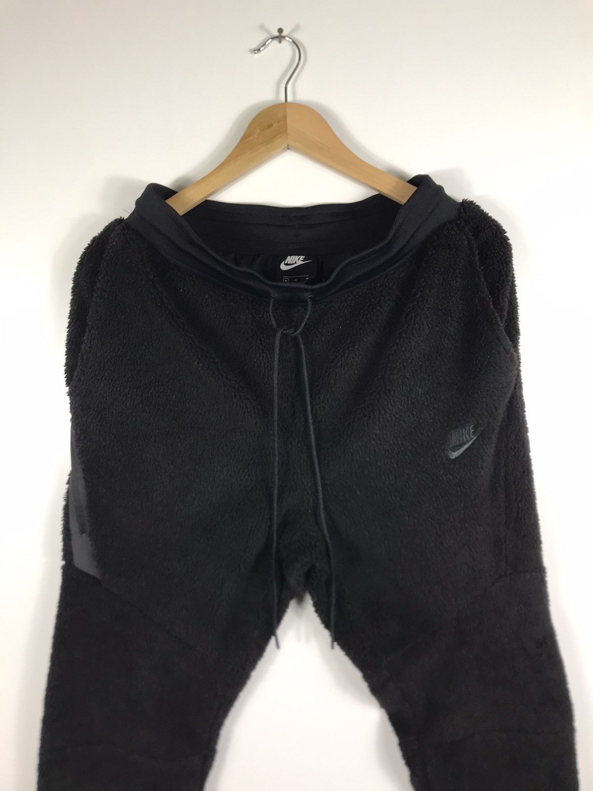 Nike 🔥Nike Embroidered Sherpa Fleece Zipper Sweatpants Size US 33 - 4 Thumbnail