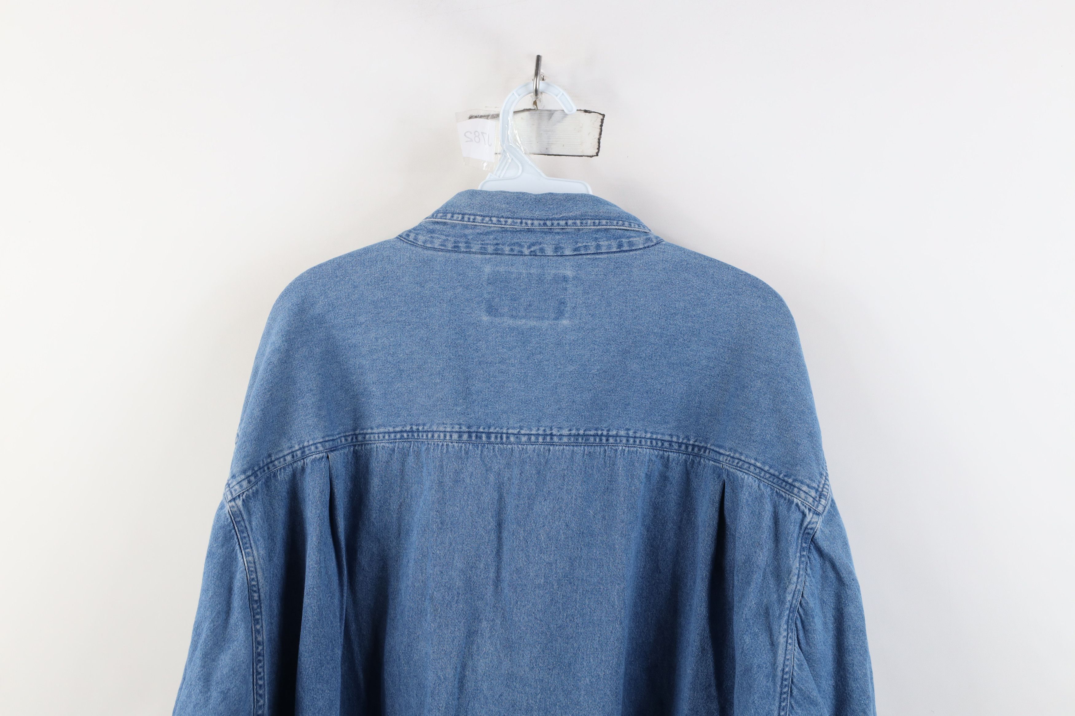 Vintage Vintage 90s Y2K Streetwear Denim Jean Collared Button Shirt Size US XXL / EU 58 / 5 - 13 Thumbnail