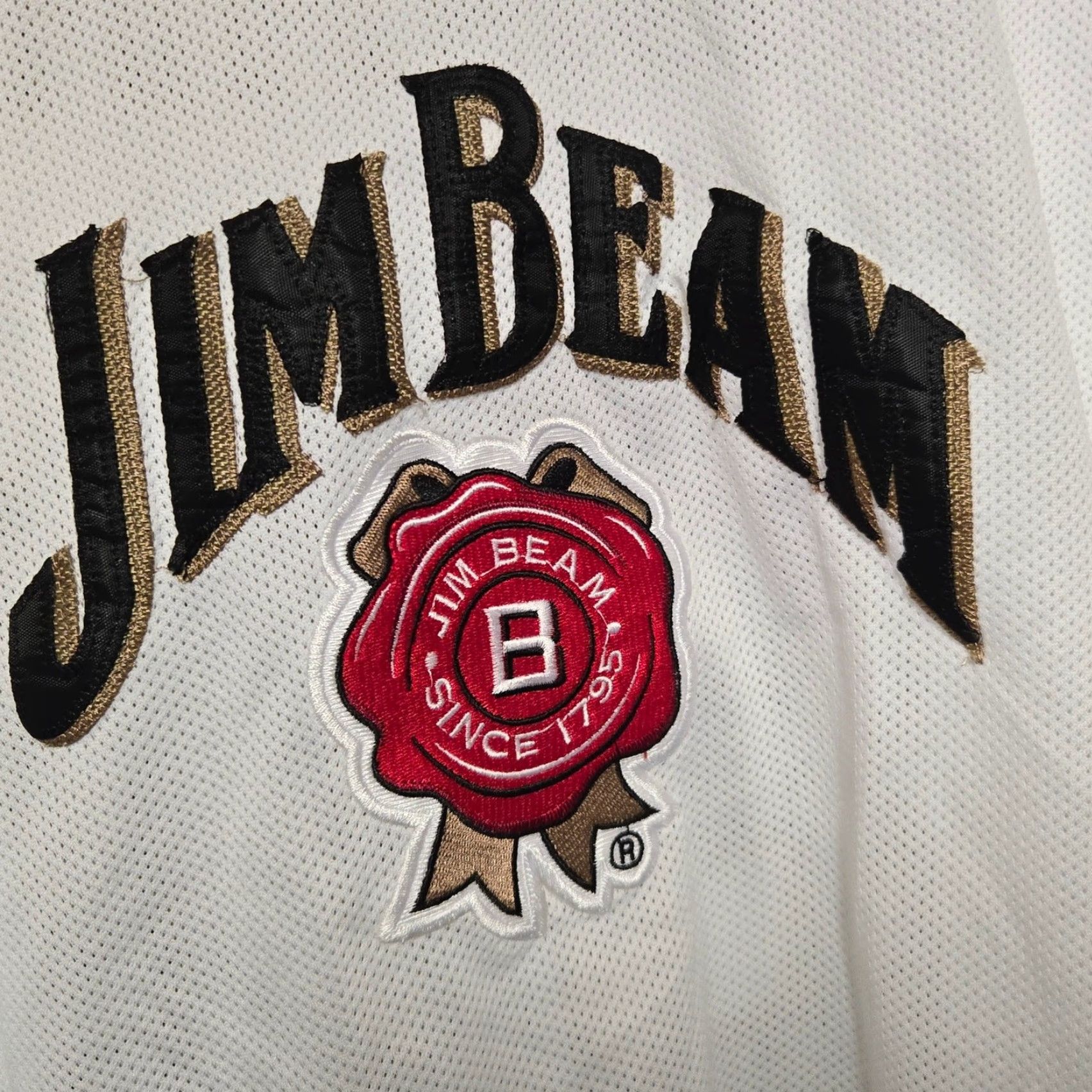 Vintage VINTAGE Jim Beam Football Jersey Embroidered Adult XXL Size White Men Mens 2XL Genuine Beam Whiskey Size US XXL / EU 58 / 5 - 3 Thumbnail