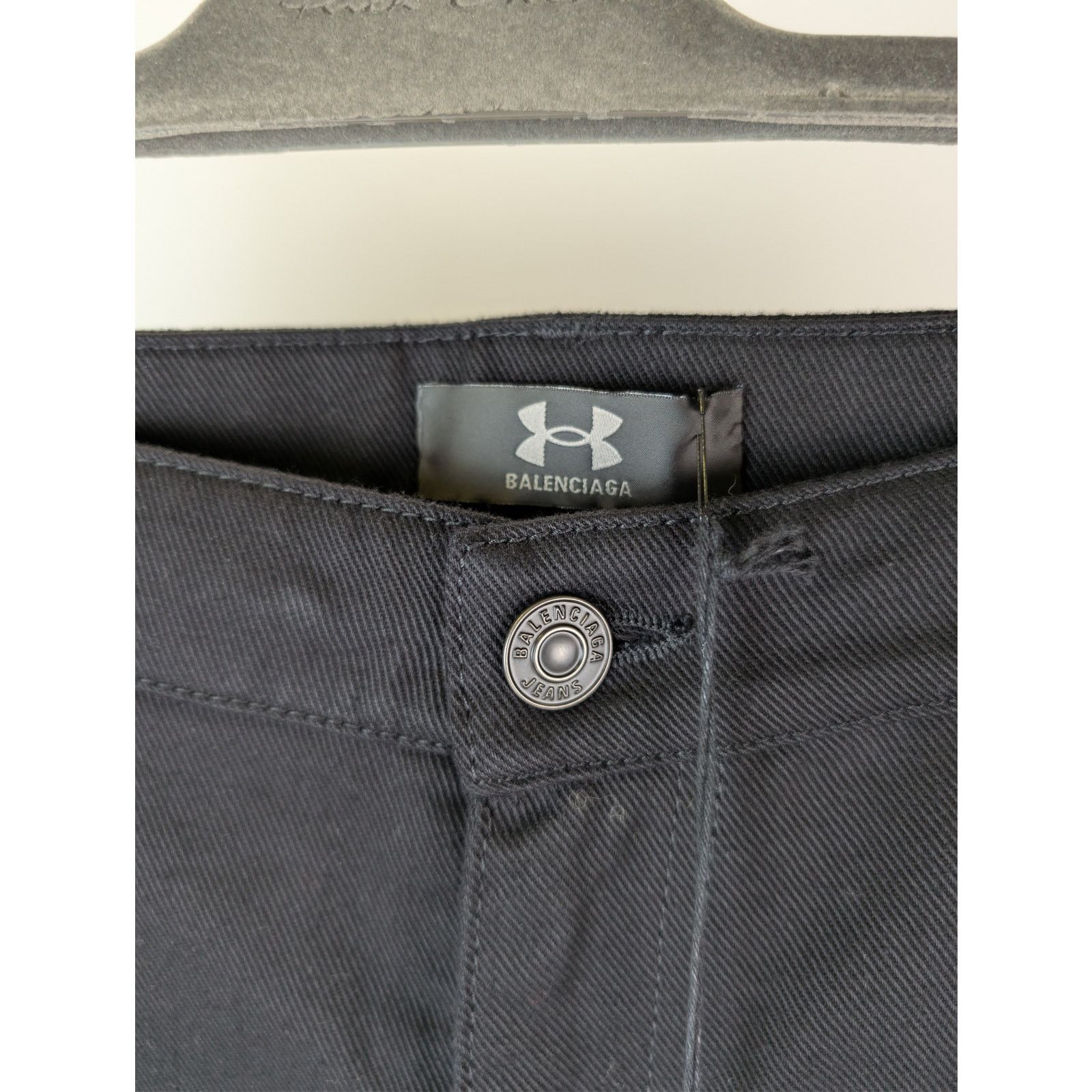 Balenciaga × Under Armour o1rshd1 TSUI Twill Denim Tracksuit Denim Pants Jeans Black Size US 28 / EU 44 - 8 Thumbnail