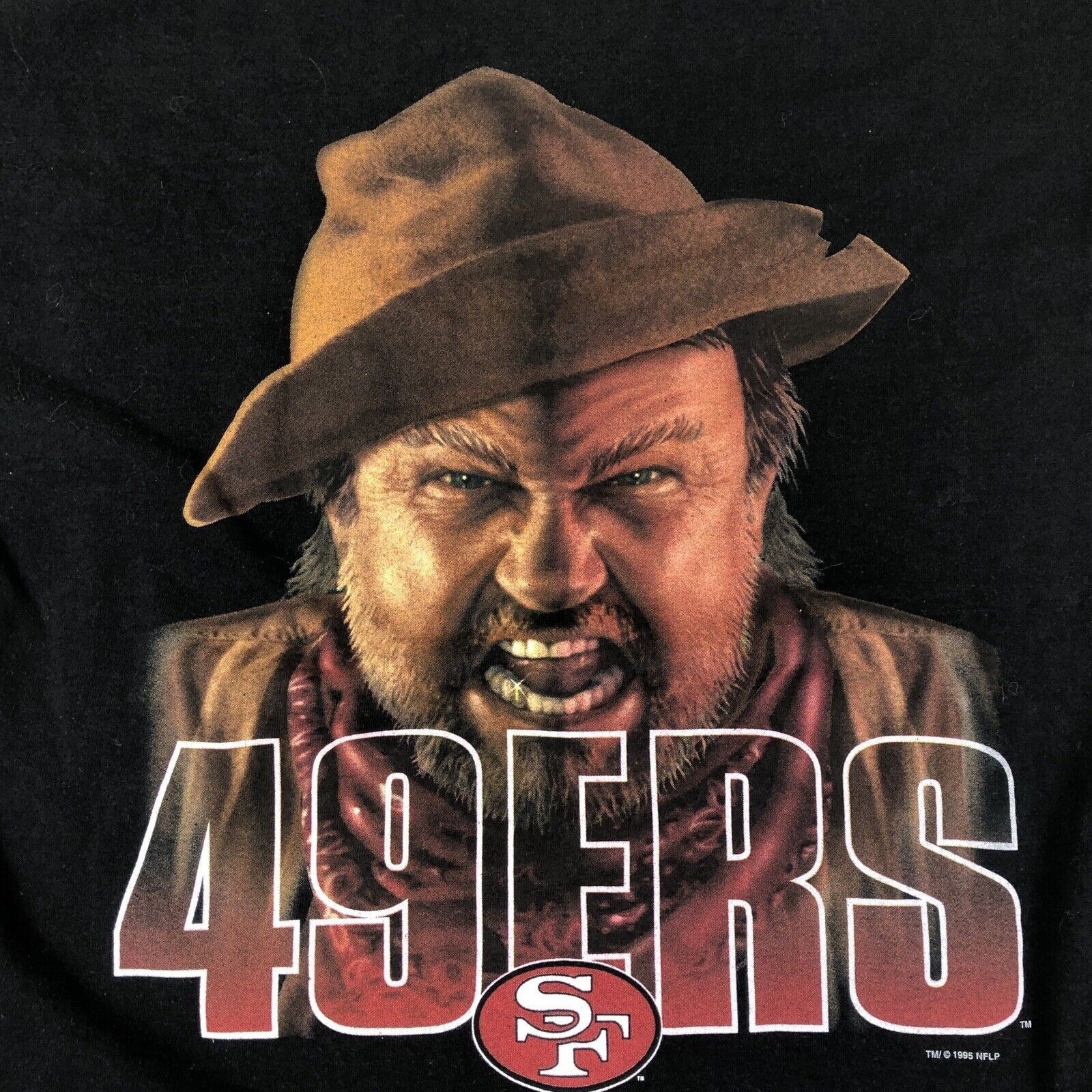NFL × Salem Sportswear × Vintage Vintage Salem San Francisco 49ers Gold Miner Black NFL T-Shi Size US XL / EU 56 / 4 - 3 Thumbnail