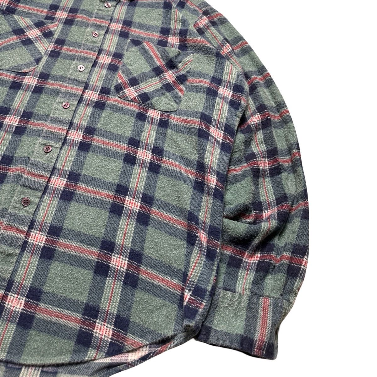 Other Vintage Distressed 70 80s Chandler Blue Plaid Flannel Shirt Size US M / EU 48-50 / 2 - 2 Thumbnail