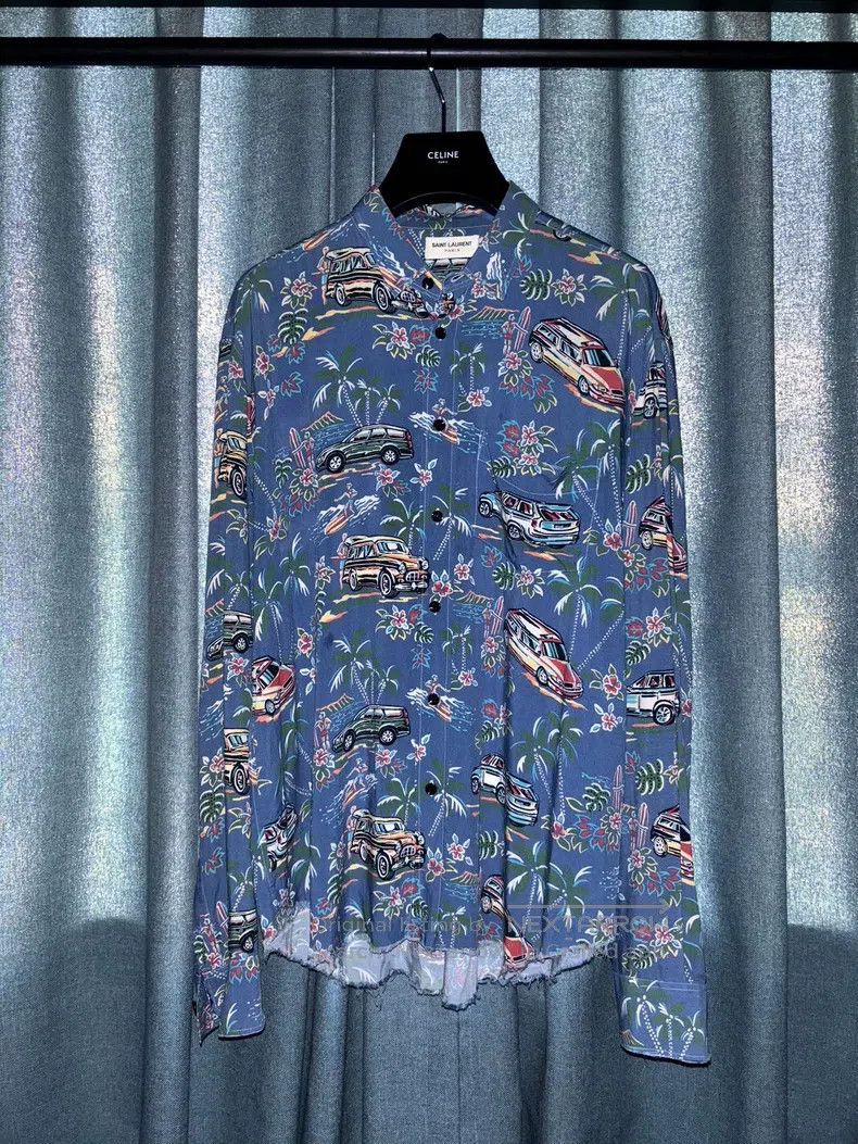 Saint Laurent Paris Saint Laurent Paris size 41 Torn Wave Hem Shirt Size US M / EU 48-50 / 2 - 1 Thumbnail