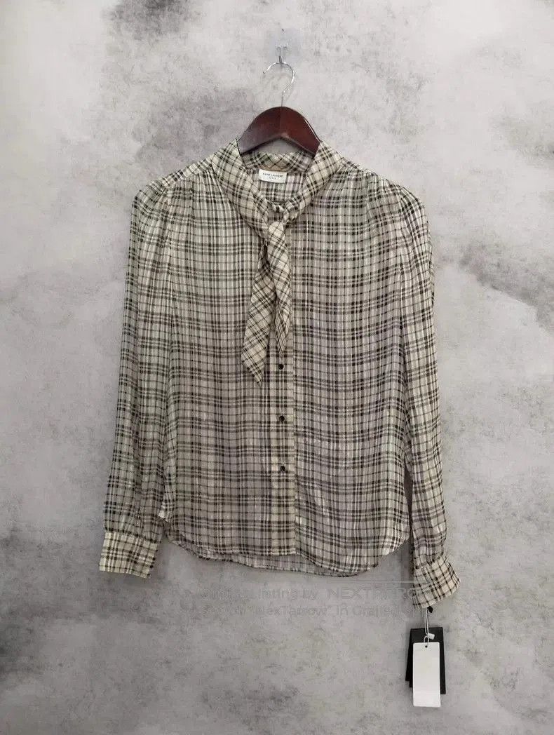 Yves Saint Laurent YSL Plaid Button. Size US S / EU 44-46 / 1 - 1 Thumbnail
