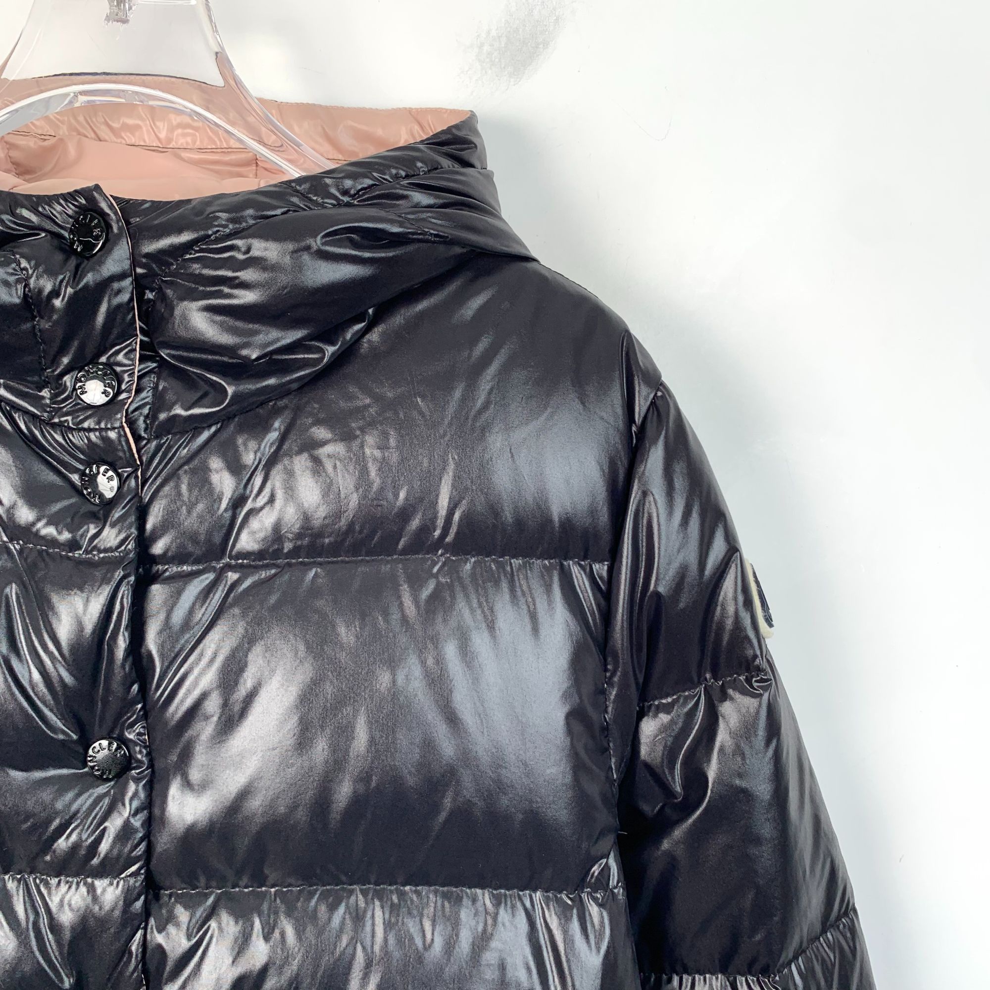 Moncler Moncler Black Hooded Puffer Jacket With Pink Lining Size S / US 4 / IT 40 - 3 Thumbnail