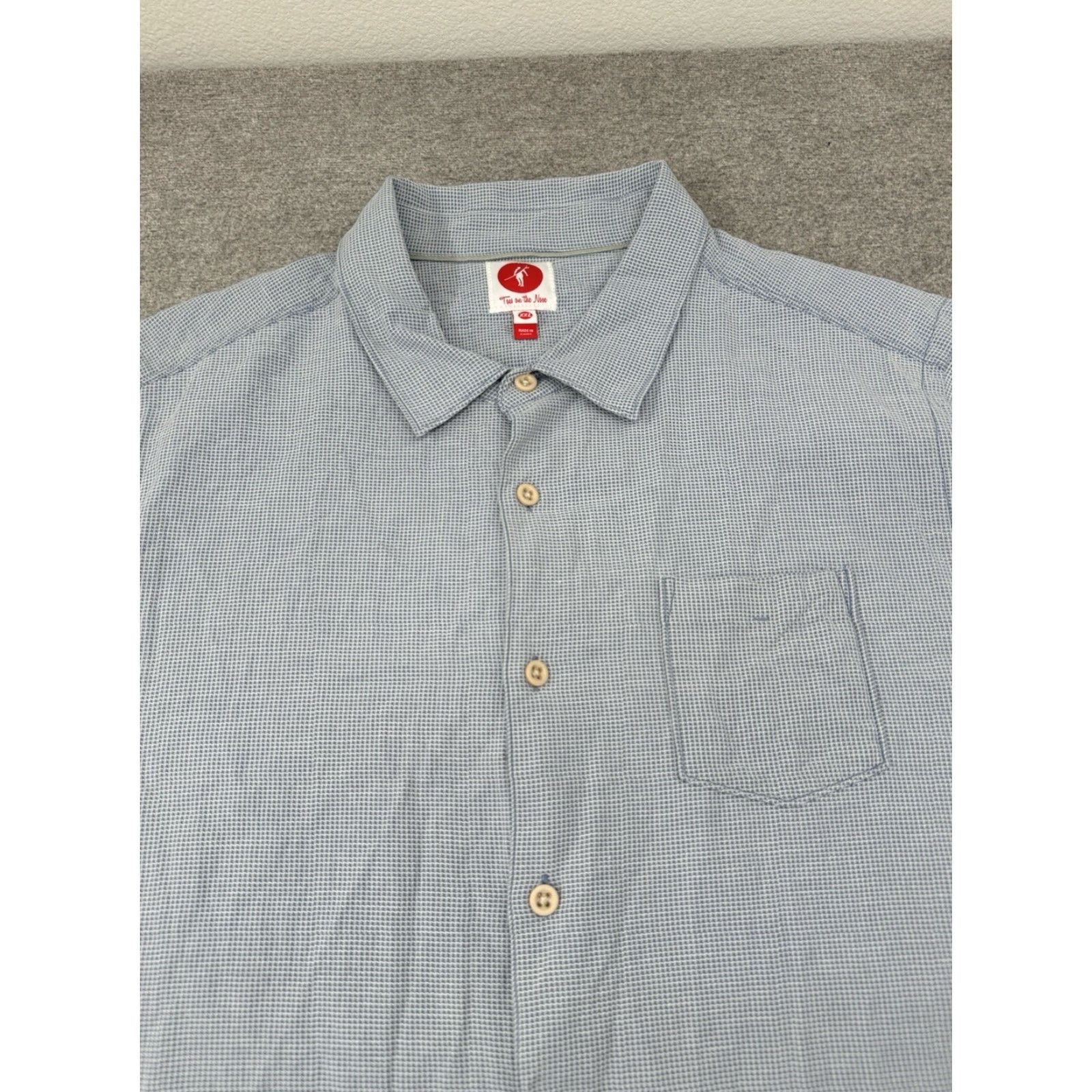 Vintage Toes on the Nose Button-Up Shirt Men's XXL Blue Short Sleeve Casual Travel Button Front Pocket Beach Tropical 2XL White, Tan? Size US XXL / EU 58 / 5 - 2 Thumbnail