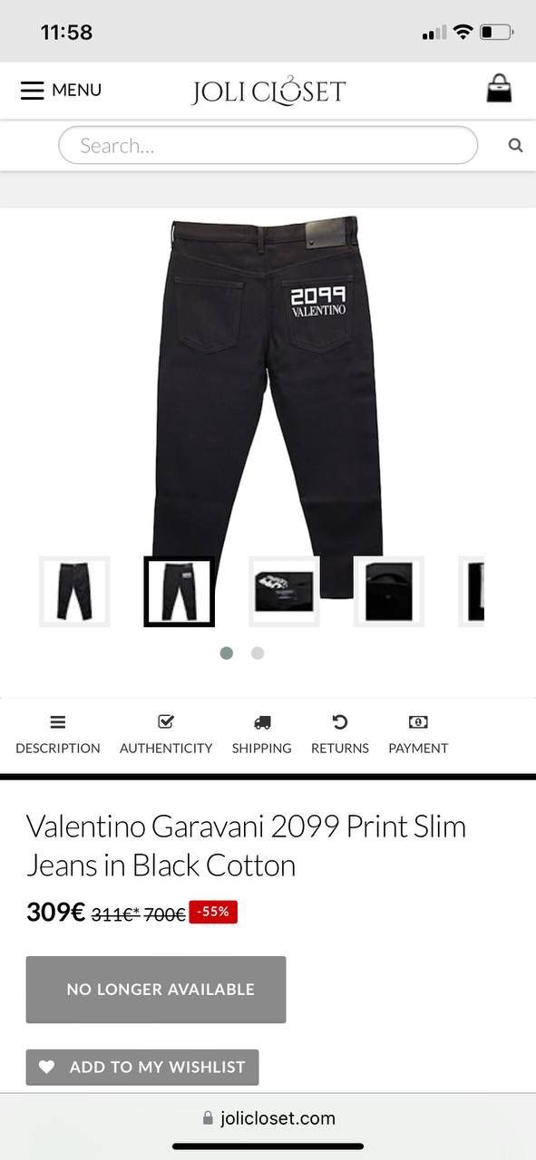 Valentino Valentino Garavani 2099 Print Slim Jeans in Black Cotton Size US 34 / EU 50 - 13 Thumbnail