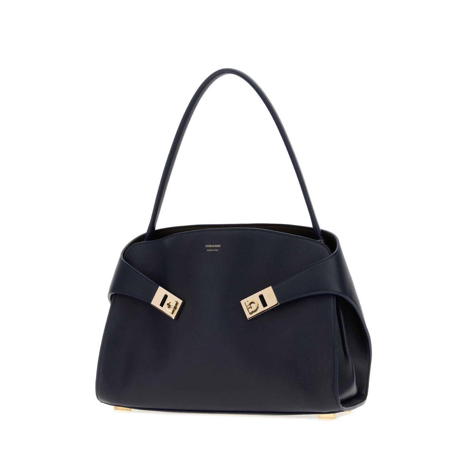 Salvatore Ferragamo FERRAGAMO Hug Medium Navy Leather Shoulder Bag New & Authent Size ONE SIZE - 2 Thumbnail