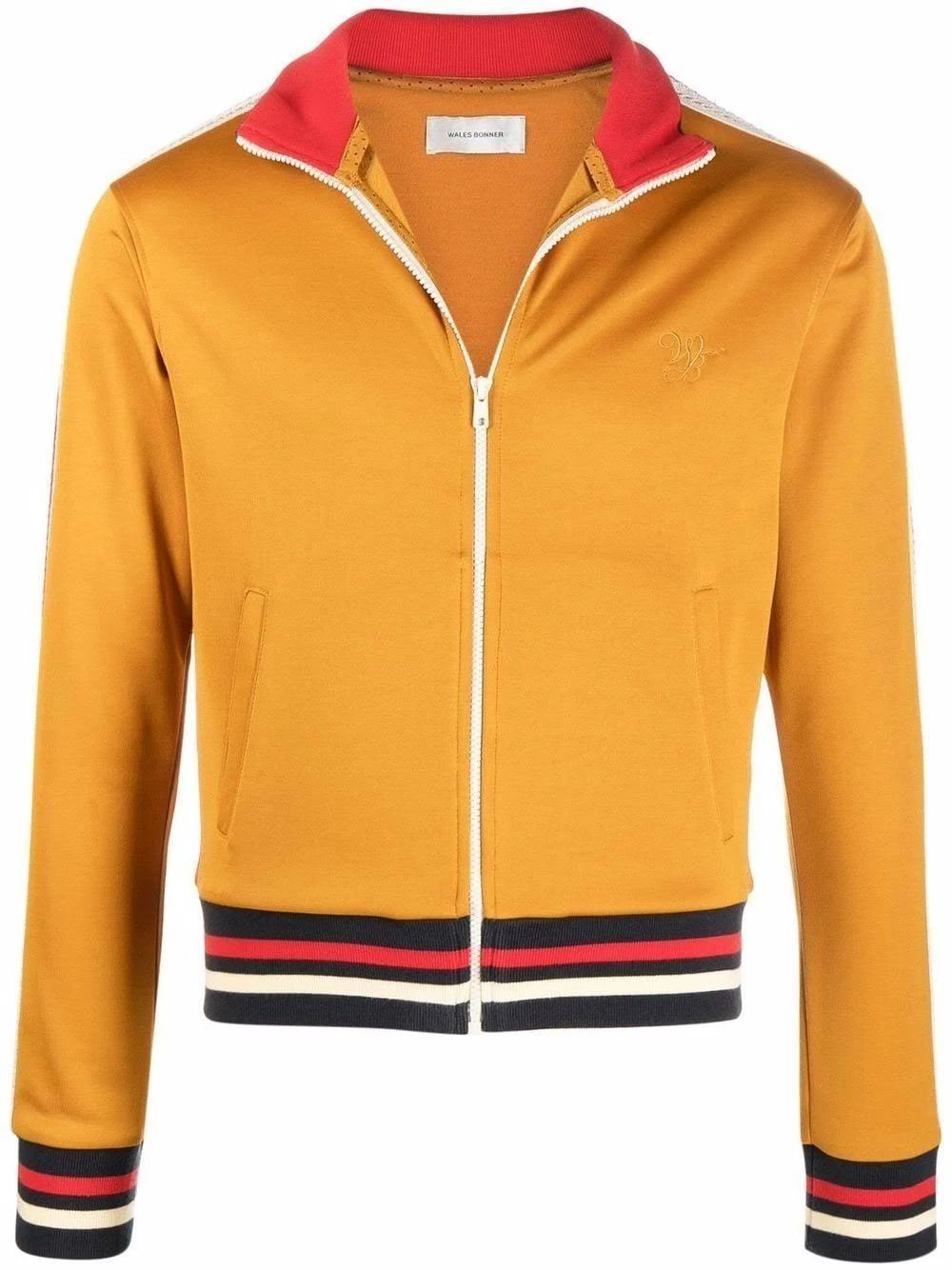 image of Wales Bonner O1Mle0424 Zip-Up Track Jacket In Yellow, Men's (Size Medium)