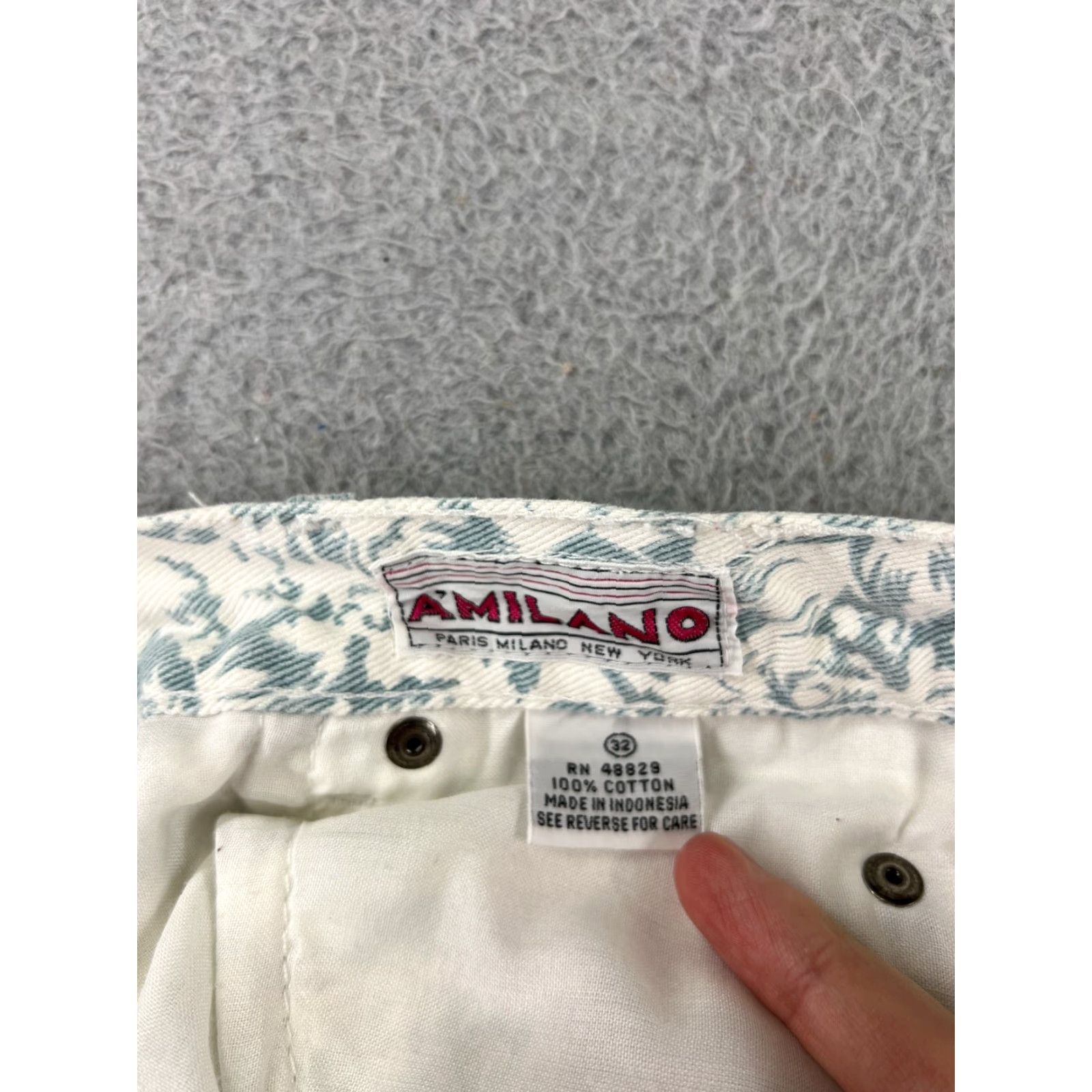 Vintage Amilano White Floral Denim Jeans High Rise Women 32 Jeans, 5-Pocket Slim Fit, Cotton Stretch, Vintage: No, Regular Size, Pants, Women, 90s? Size 24" / US 00 / IT 34 - 3 Thumbnail