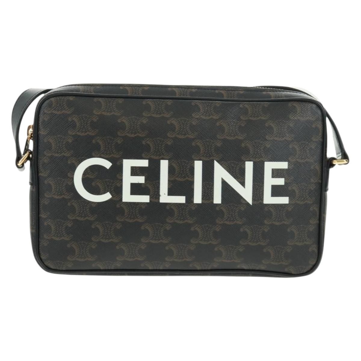 Celine Celine Logo Messenger Bag Triomphe Coated Canvas Size ONE SIZE - 1 Thumbnail