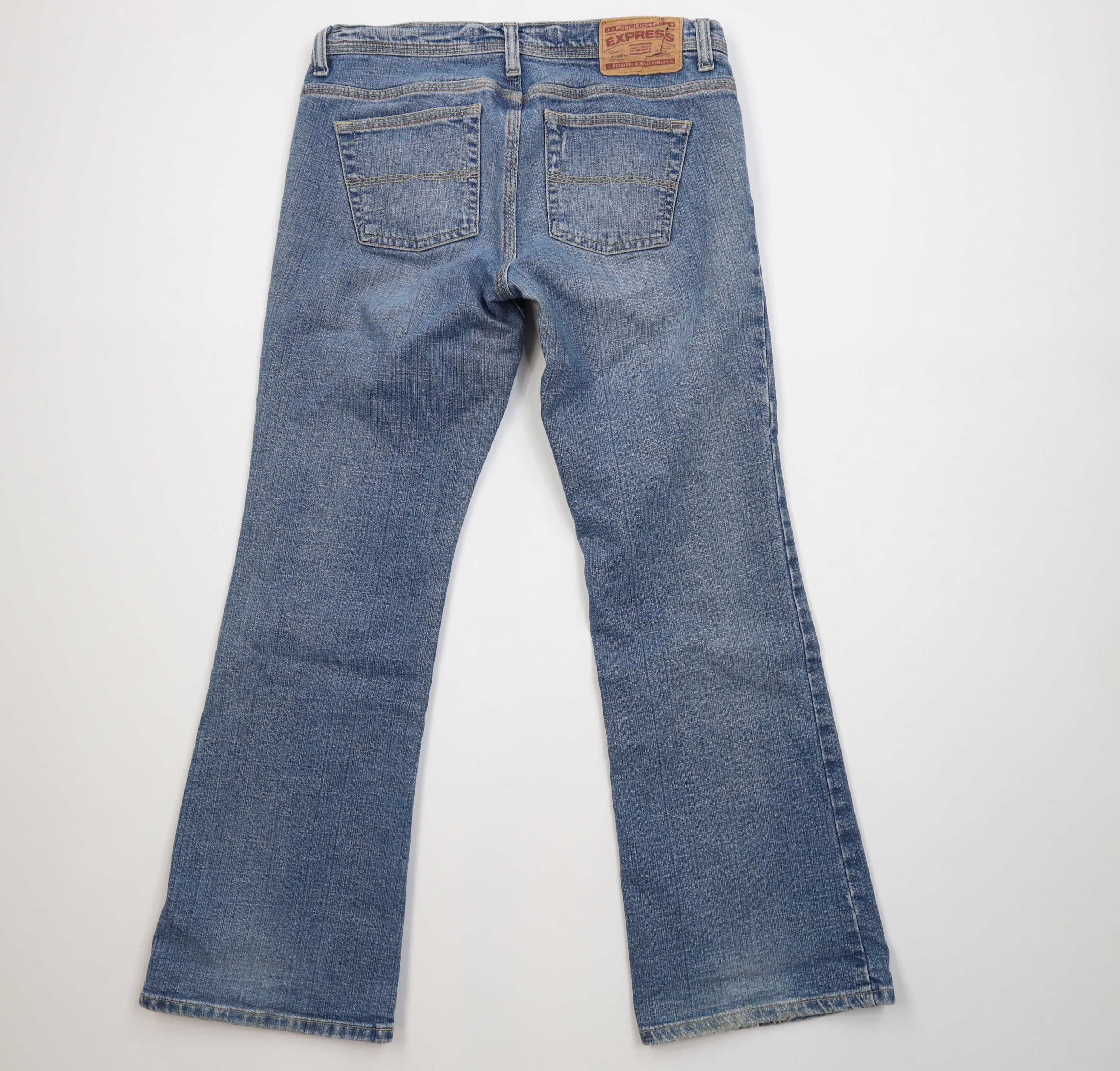 Express Vintage Y2K Express Flared Wide Leg Denim Jeans Stretch Size 30" / US 8 / IT 44 - 11 Thumbnail