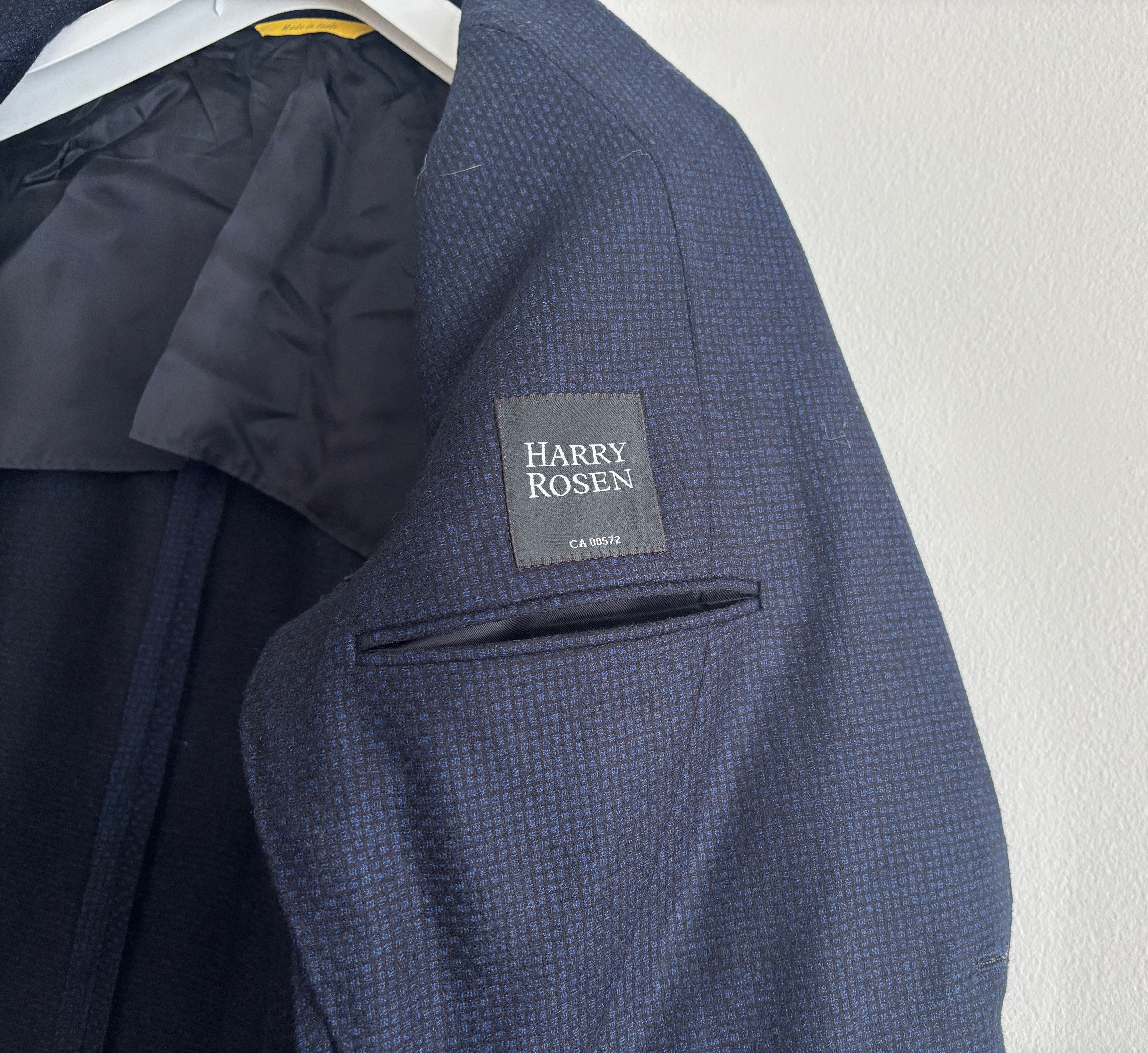 Canali $1595 Kei Navy Blue Microcheck Unstructured Wool Sport Coat Size 46R - 9 Thumbnail