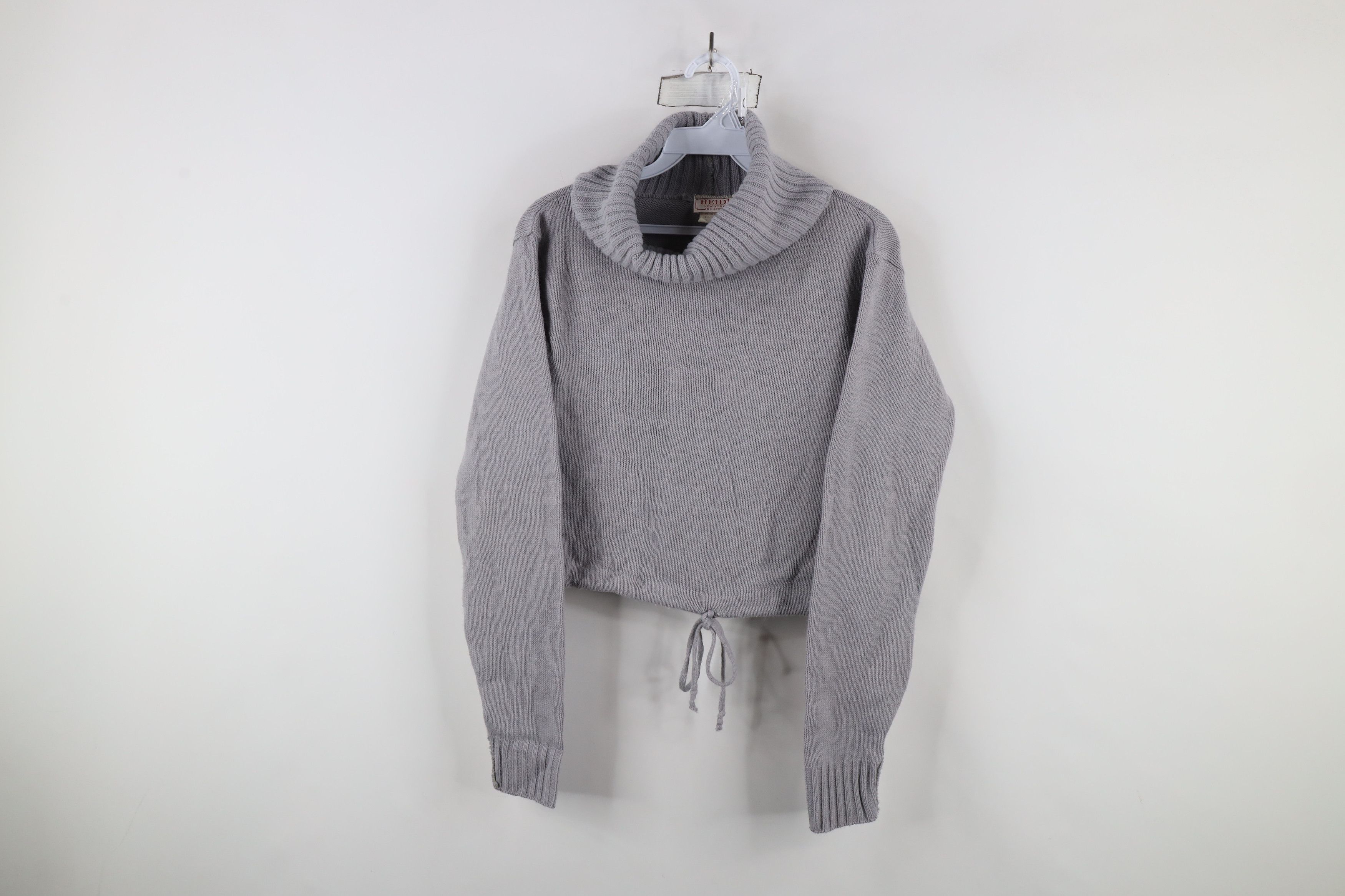 Vintage Vintage 70s Streetwear Tie Hem Turtleneck Sweater Gray USA Size M / US 6-8 / IT 42-44 - 1 Thumbnail