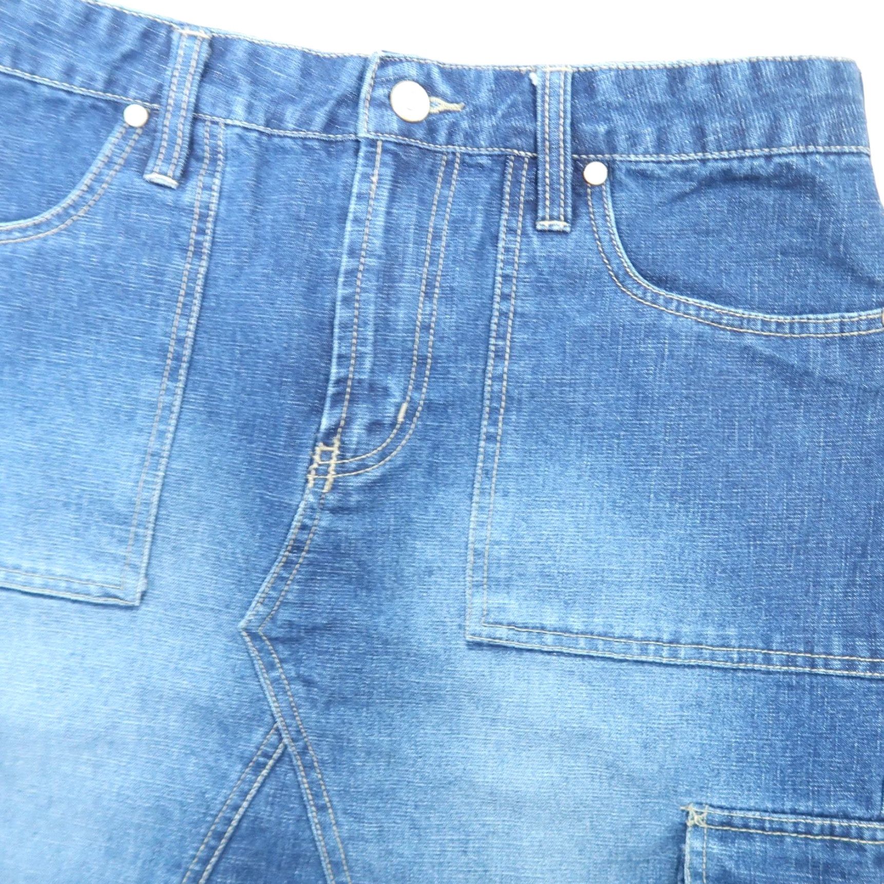 Vintage VINTAGE No Boundaries 90s denim cargo mini skirt Dark wash blue Cotton 11 Womens, Casual Grunge 1990s Size 24" / US 00 / IT 34 - 2 Thumbnail