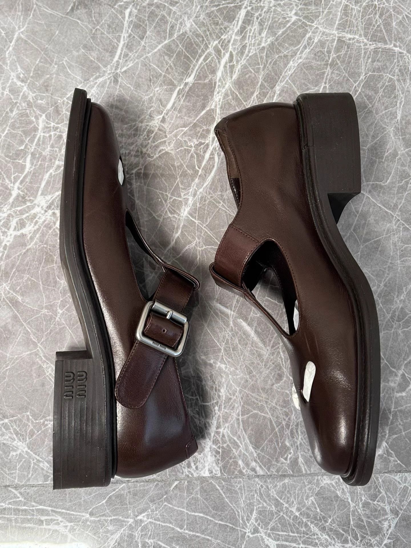 Miu Miu Miu Miu Cut-Out T-Strap Platform Mary Janes K6 Size US 7.5 / IT 37.5 - 7 Thumbnail