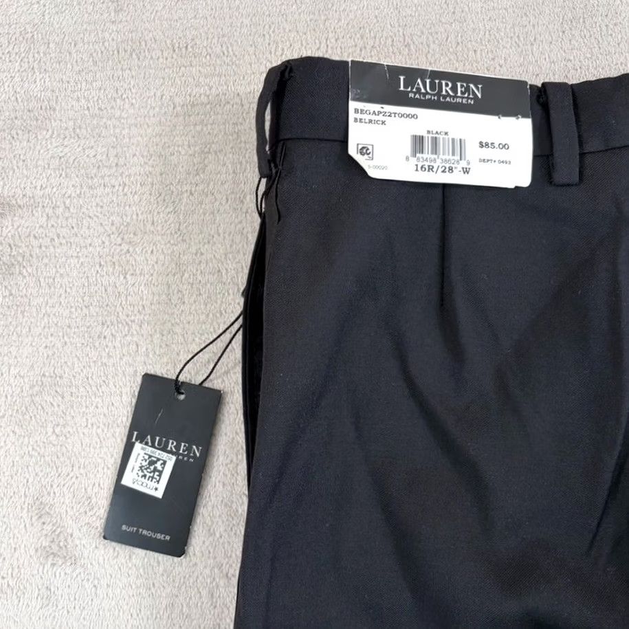 Ralph Lauren Lauren Ralph Lauren LRL Belrick Pants Dress Wool Black Stretch Size 28 Women Straight Leg Flat Front Modern Formal Trousers Size 28" / US 6 / IT 42 - 4 Thumbnail