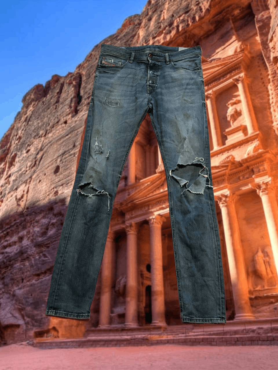Diesel DIESEL TEPPHAR Vintage Distressed Thrashed jeans Y2K Size US 33 - 1 Thumbnail