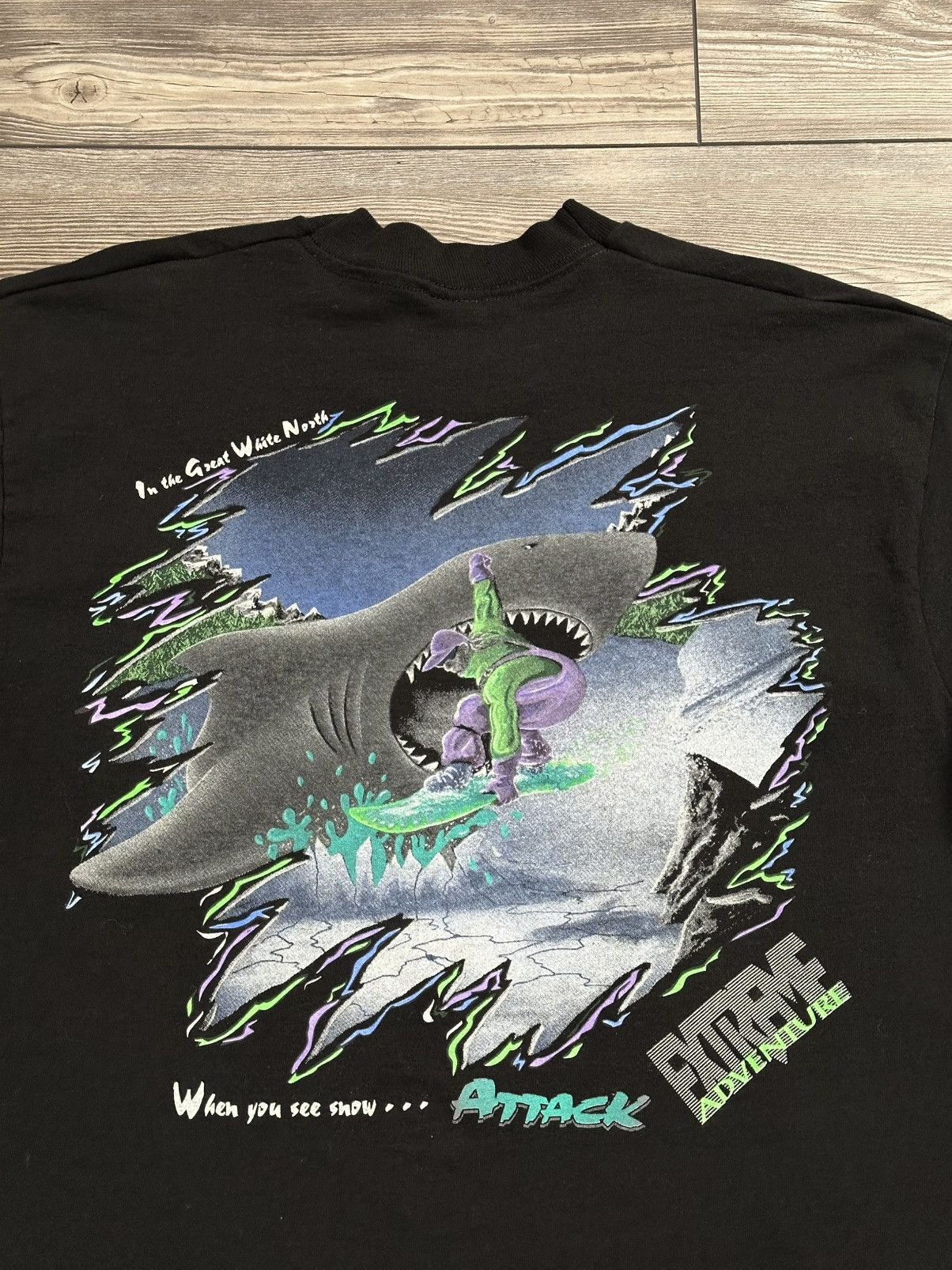 Fruit Of The Loom Vintage 90’s Extreme Adventure Snowboarding Longsleeve Size US L / EU 52-54 / 3 - 3 Thumbnail