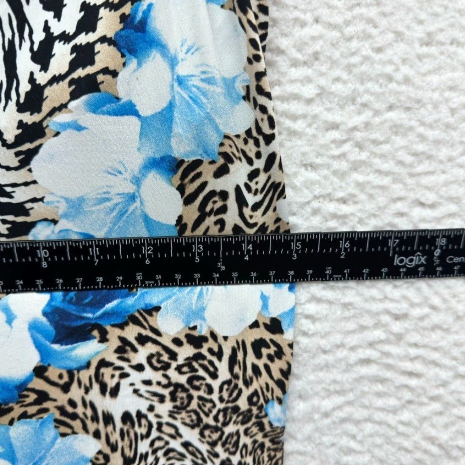 Vintage VINTAGE Y2K Slip Dress Blue Medium Rose Cheetah Leopard Slinky Stretch Peter Alexander Womens Size M / US 6-8 / IT 42-44 - 6 Thumbnail