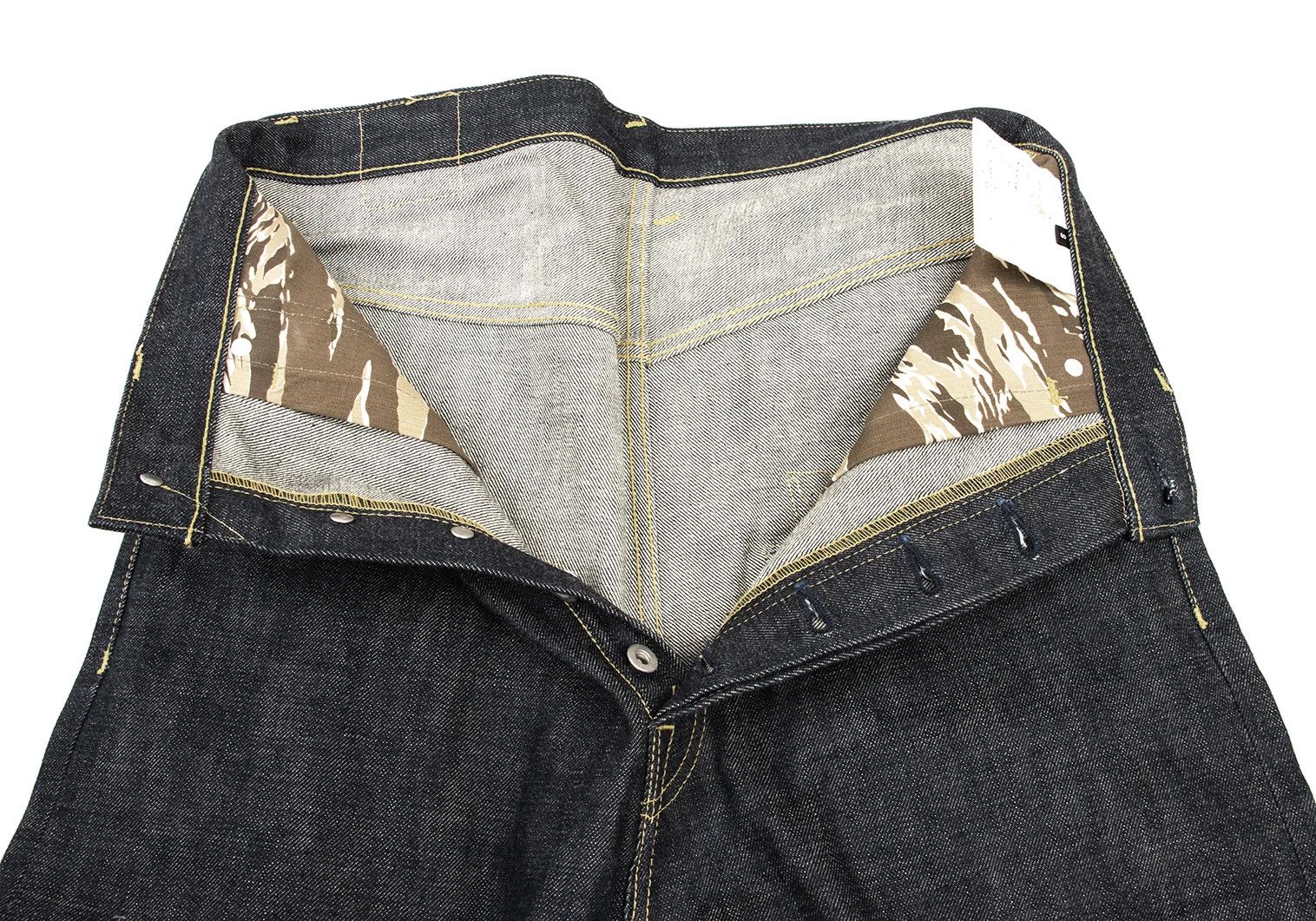 Ganryu Camouflage Pocket Straight Denim Pants Indigo S Size US 30 / EU 46 - 6 Thumbnail