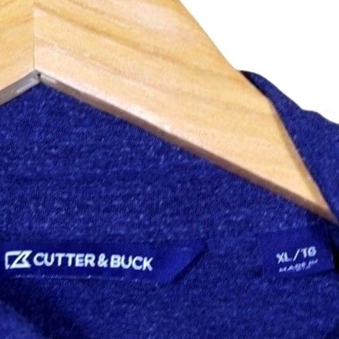 Cutter & Buck Cutter & Buck Polo Shirt Men's XL Royal Blue Heathered Short Sleeve with Pocket Size US XL / EU 56 / 4 - 5 Thumbnail