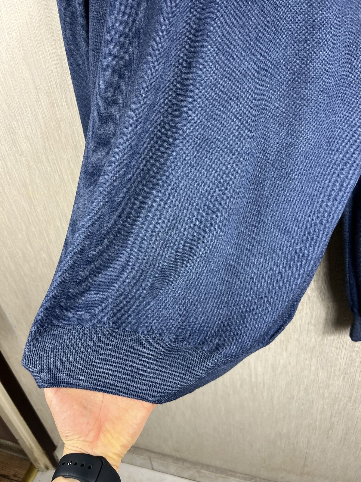 Gran Sasso Gran Sasso virgin wool merino quarter half zip sweater navy Size US L / EU 52-54 / 3 - 8 Thumbnail